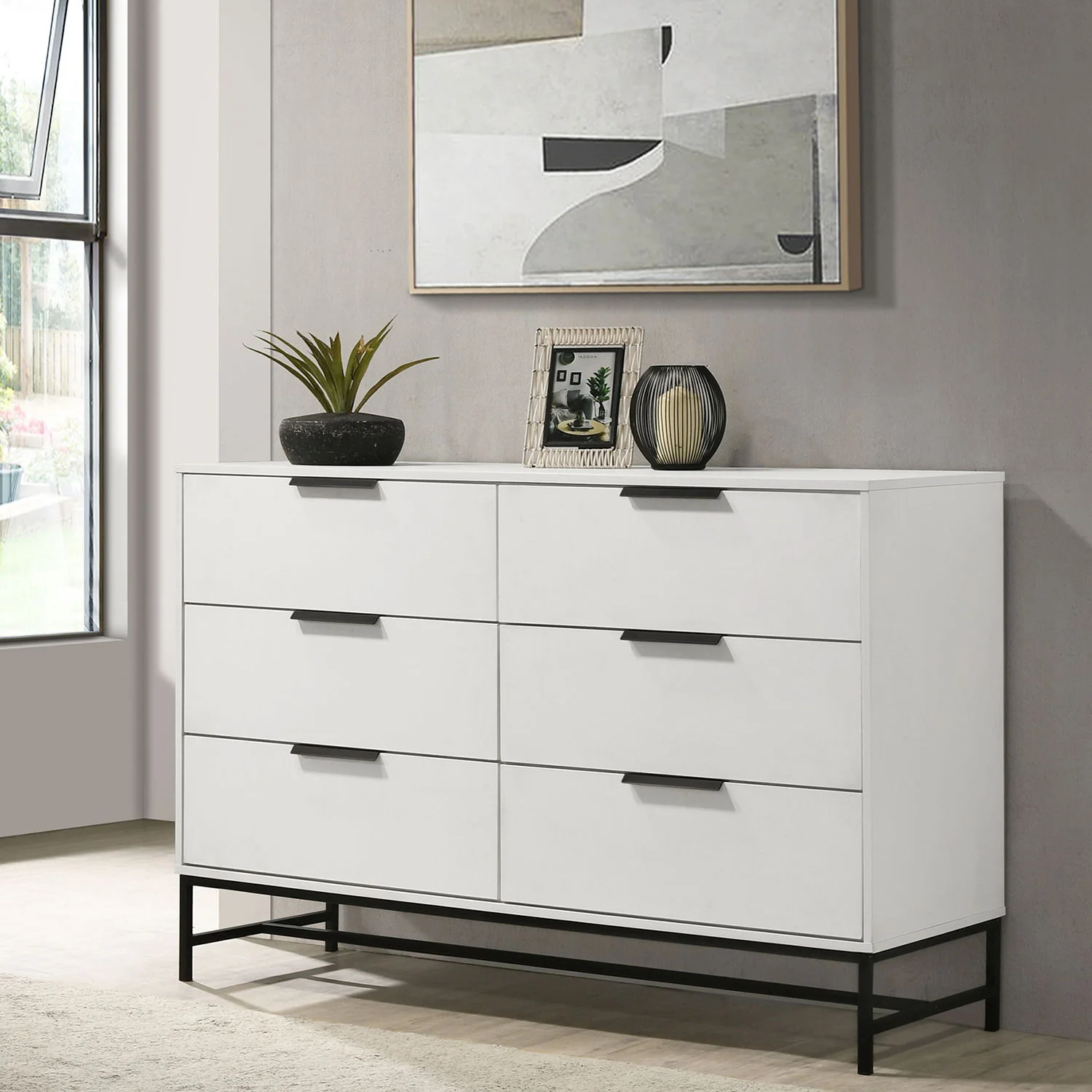Taraval - 6 Drawer Bedroom Dresser - White - Image 2