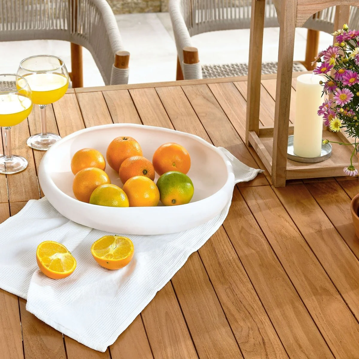 Teak Wood and Rope Outdoor Dining Set with Armchairs, Durable Teak Accents - Image 38