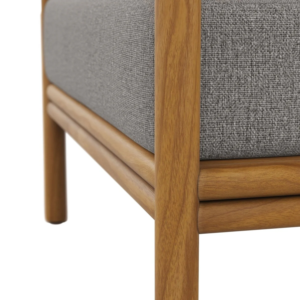 Teak Wood Outdoor Patio Armchair with Fabric Upholstery - Modern Garden Seating - Image 48