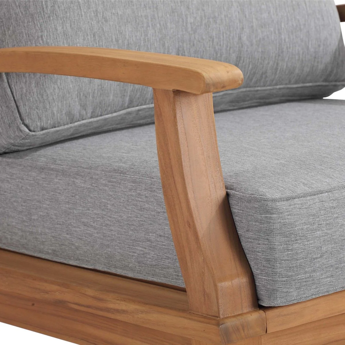 Teak Wood Outdoor Patio Rocking Chair with Cushioned Seat and Slatted Back - Image 22