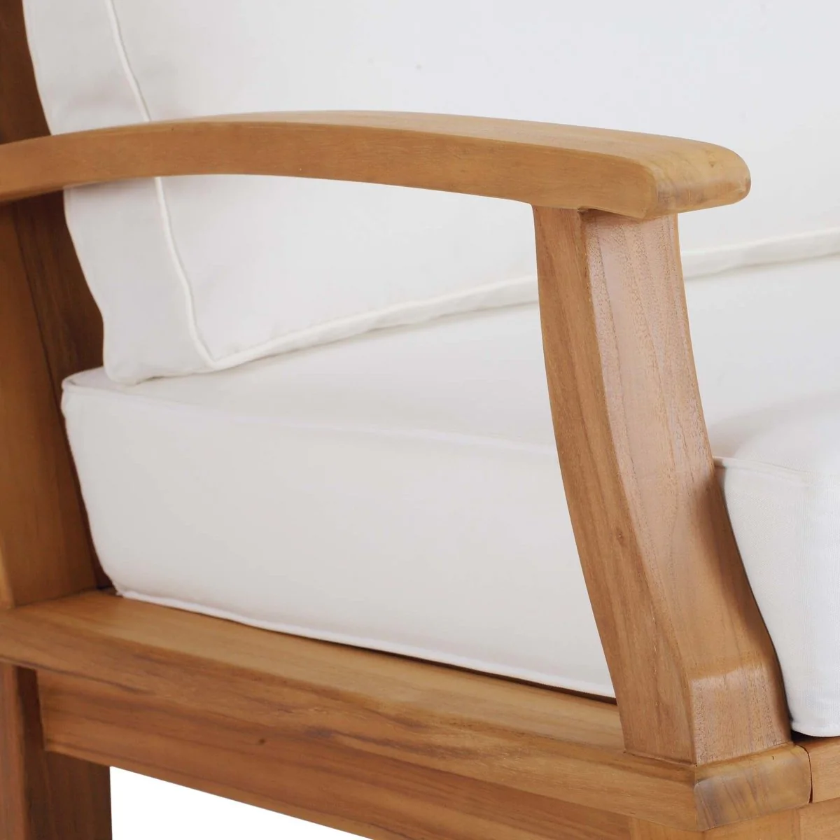Teak Wood Outdoor Patio Rocking Chair with Cushioned Seat and Slatted Back - Image 5