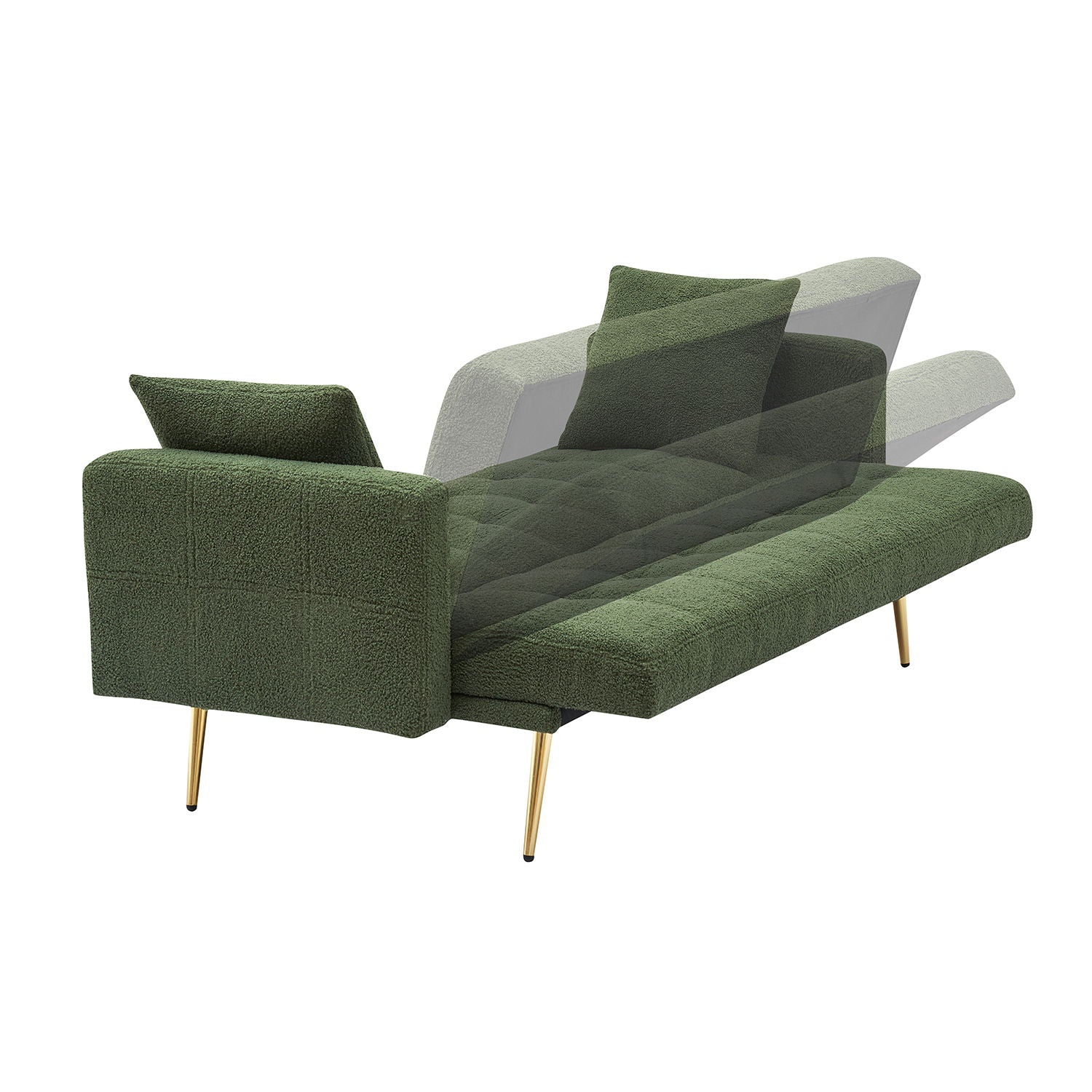Teddy Fleece Sofa Bed With Luxurious Throw Pillows - Image 4