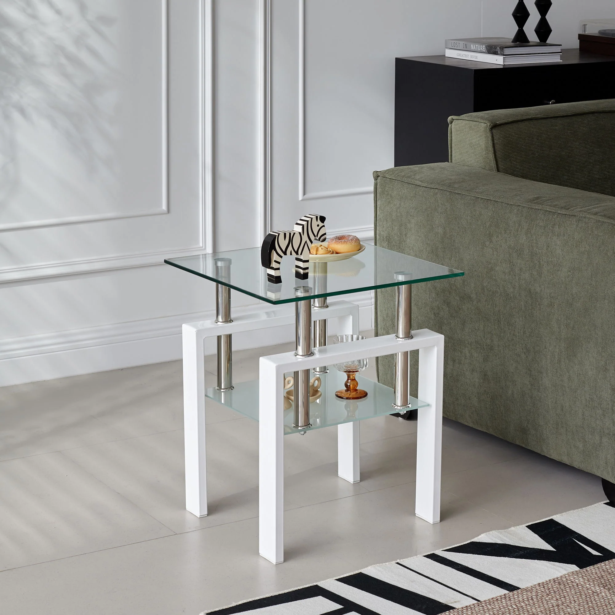 Tempered Glass Table With Storage - Image 10