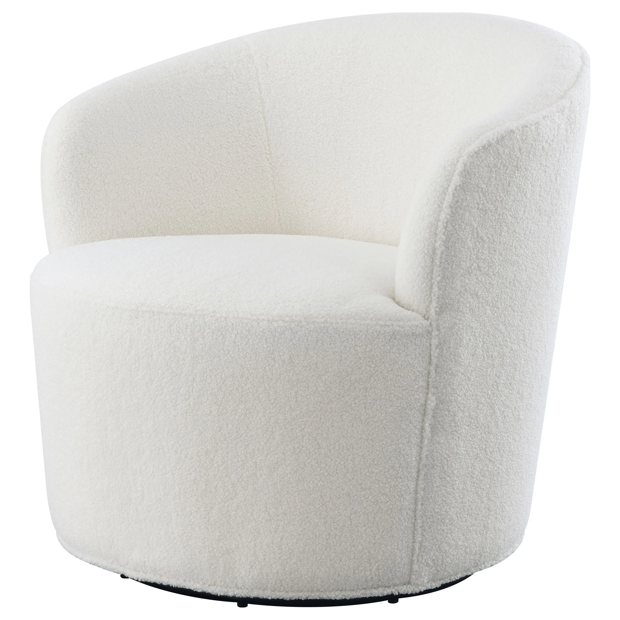Tempest - Upholstered Barrel Back Swivel Chair - White - Image 4