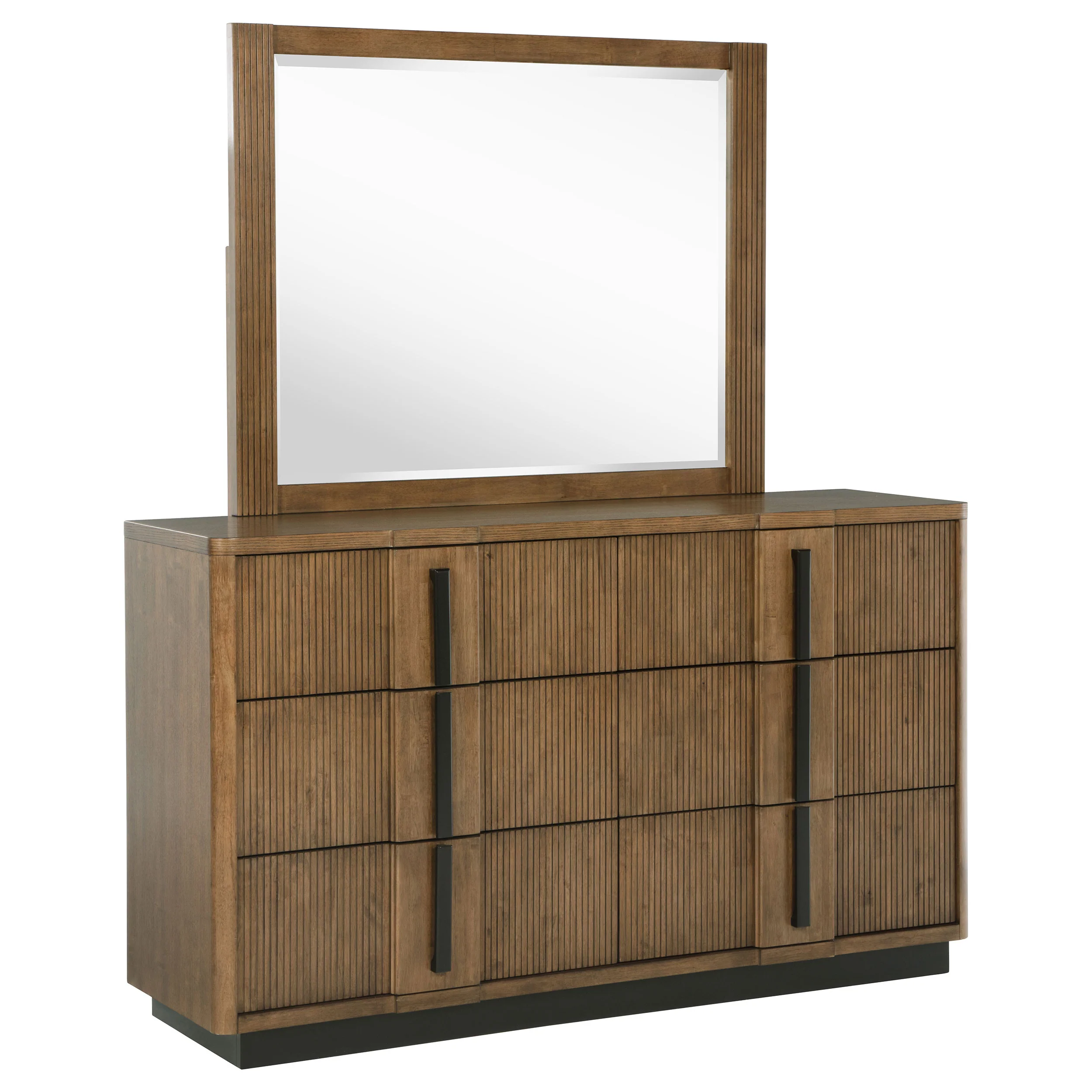Terrace 6-Drawer Dresser and Mirror, Ash Brown