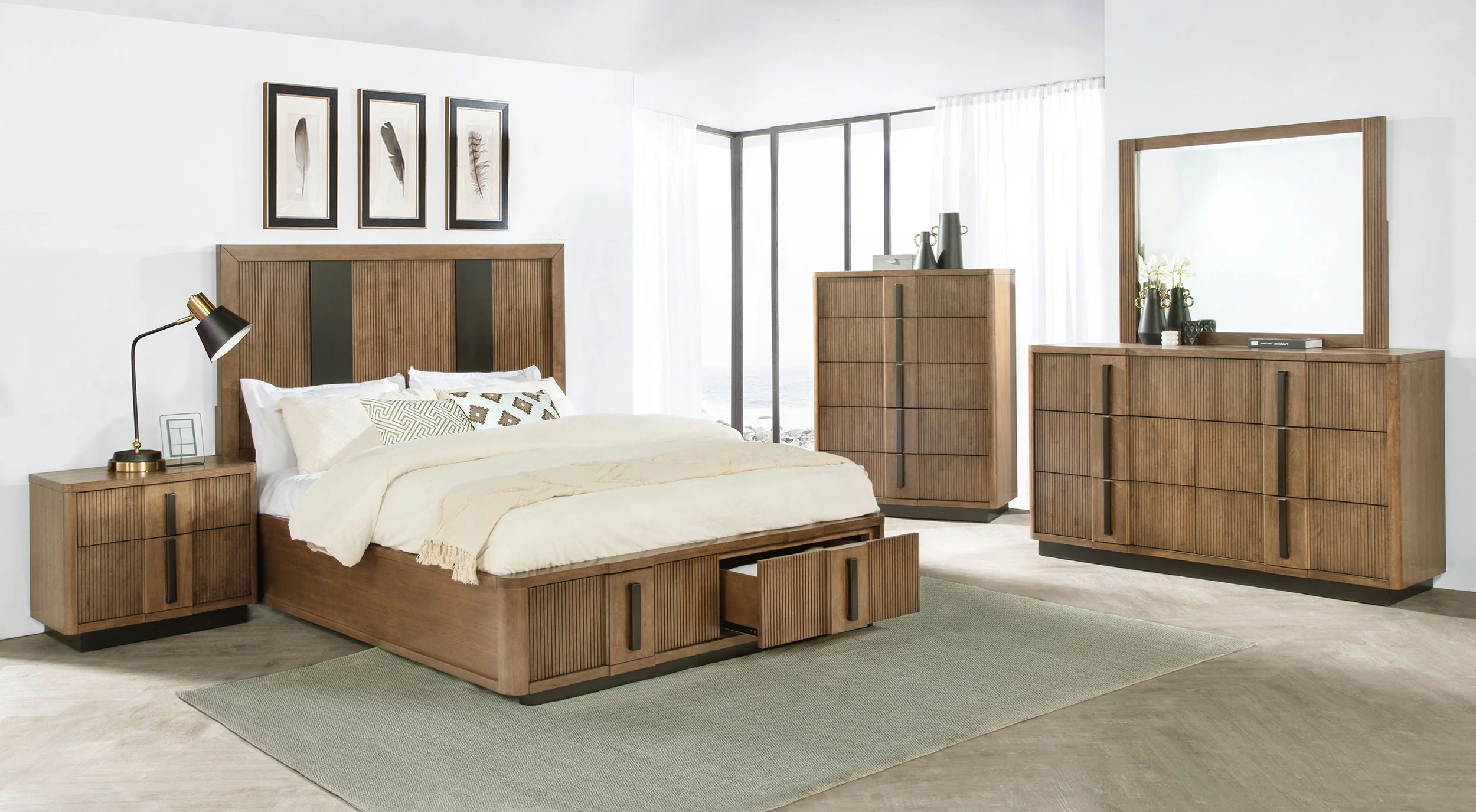 Terrace 6-Drawer Dresser and Mirror, Ash Brown - Image 12