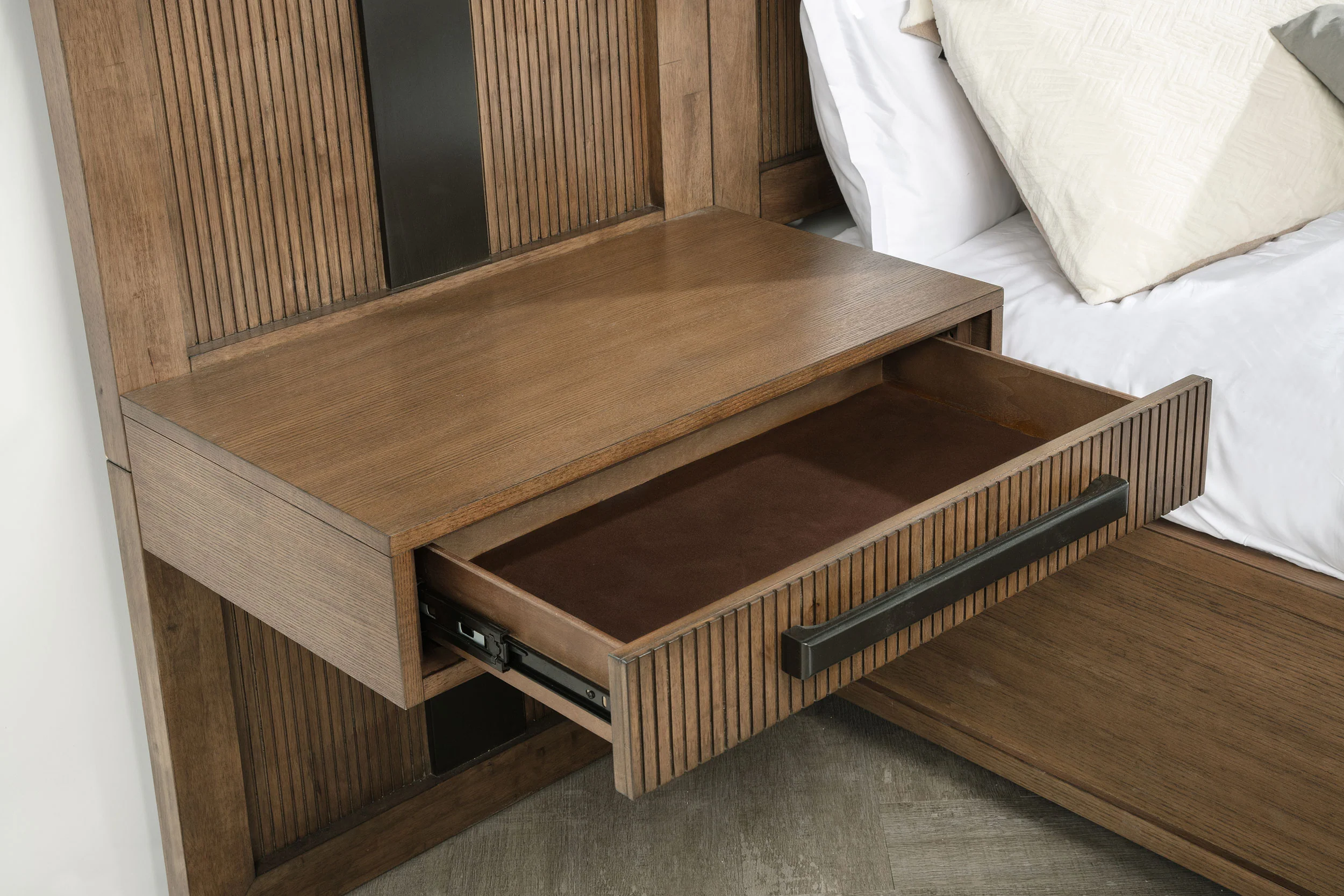 Terrace Queen Wall Panel Storage Bed Ash Brown - Image 8