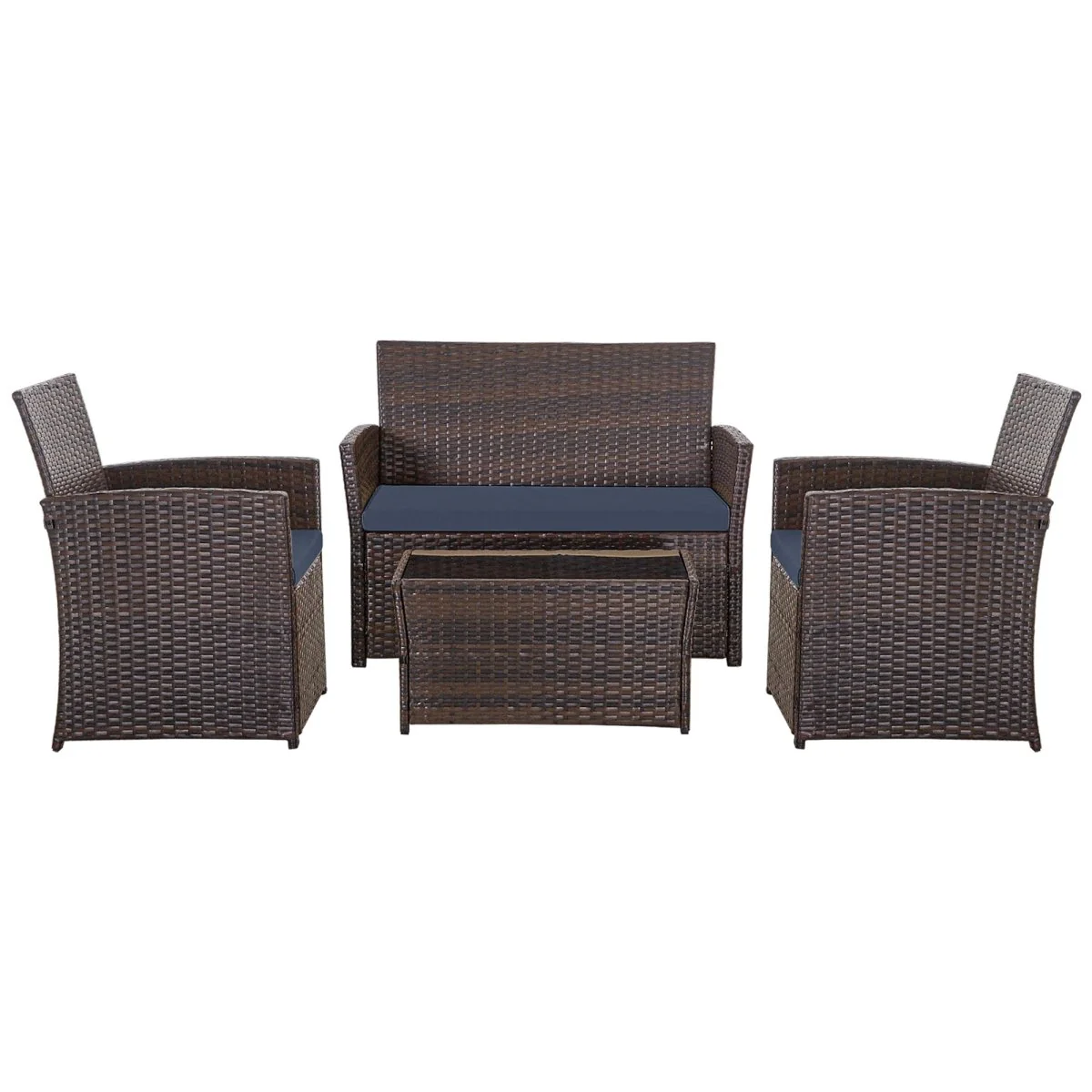 Terrava 4-Piece Wicker Patio Sofa Set with Removable Cushions - Image 7
