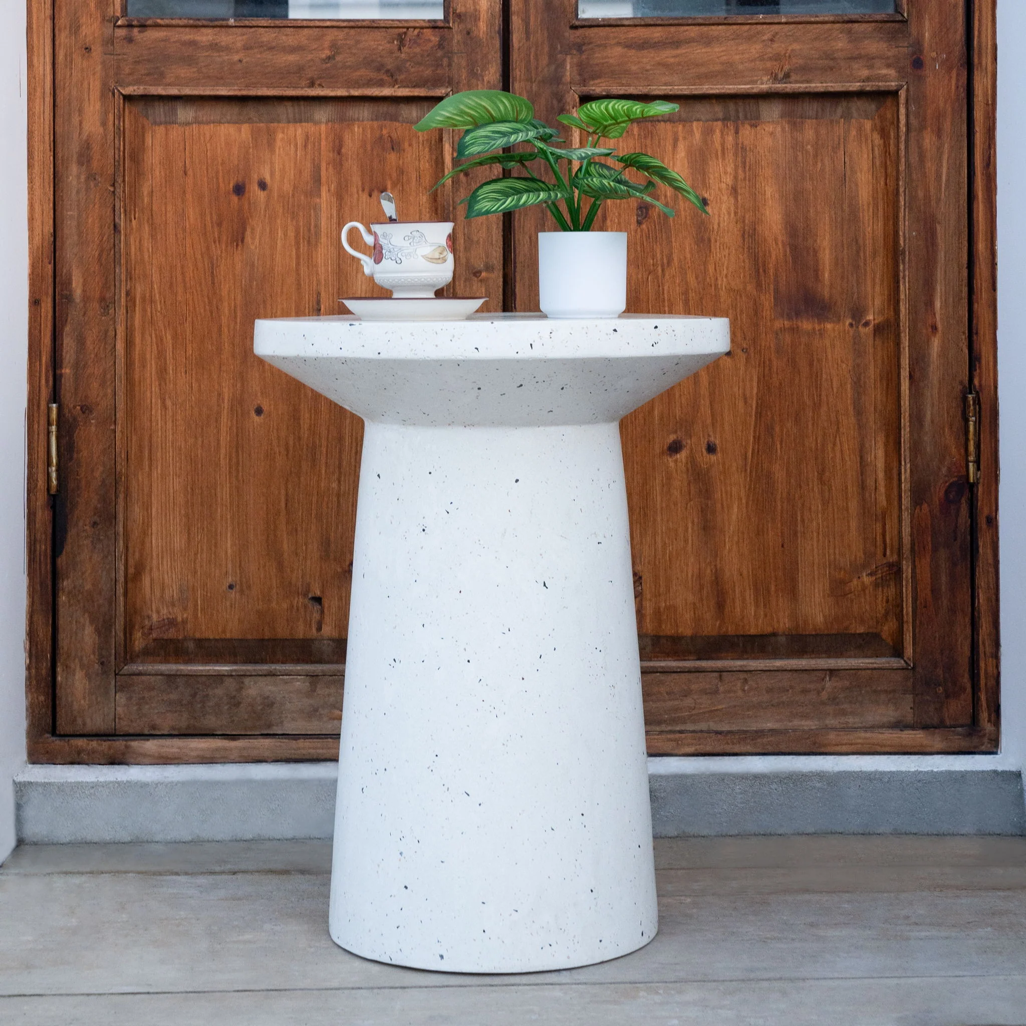 Terrazzo - Outdoor Side Table - White - Image 4