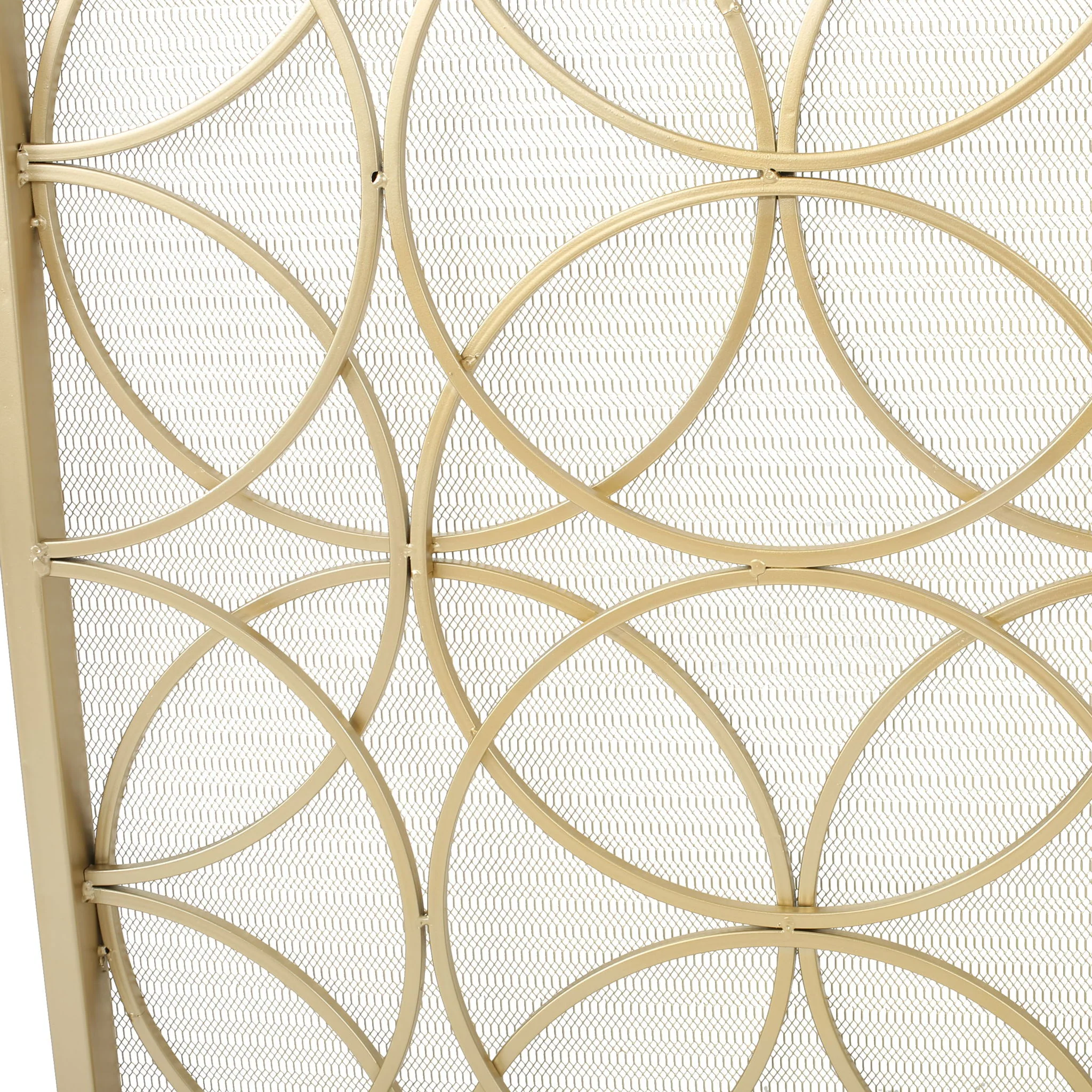 Thayer - Single Panel Iron Fireplace Screen With Geometric Design - Image 13