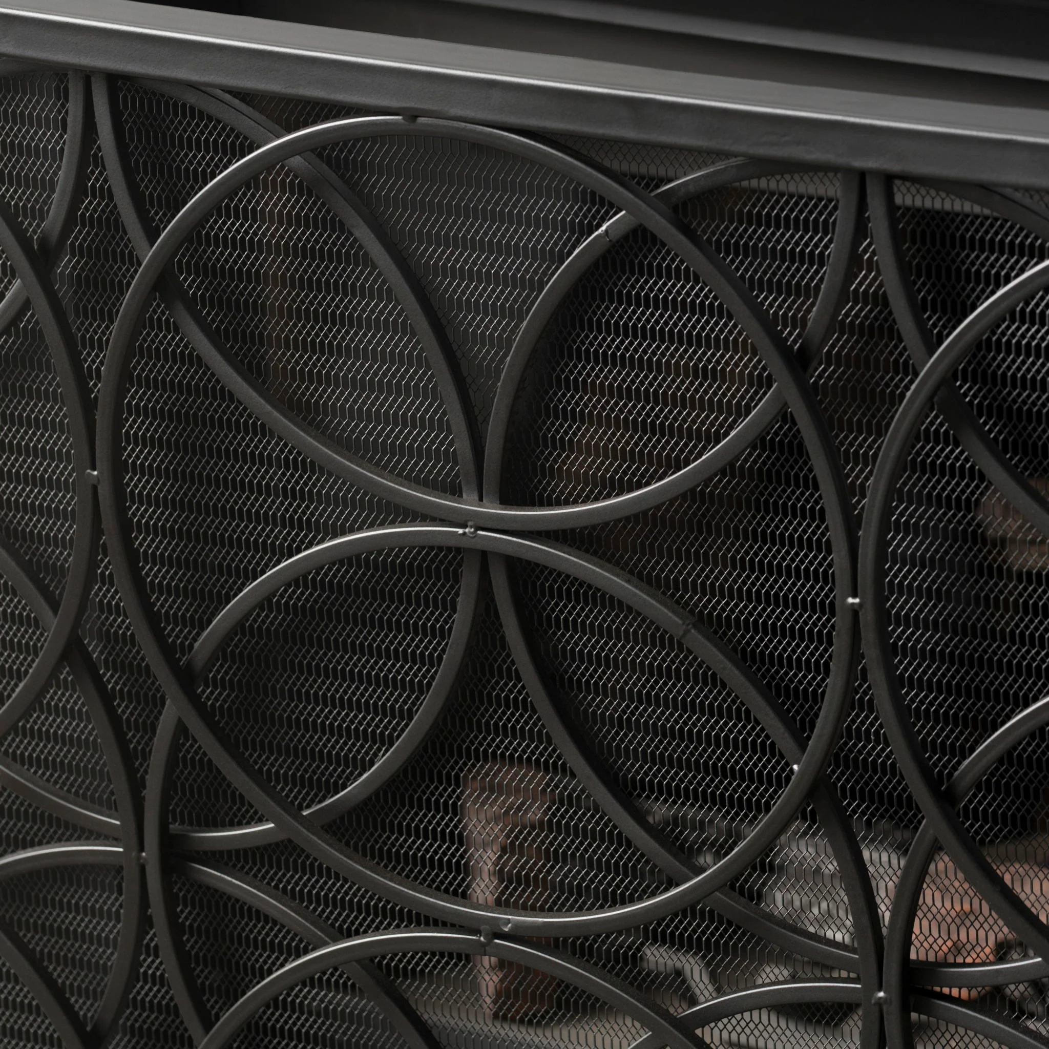 Thayer - Single Panel Iron Fireplace Screen With Geometric Design - Image 9