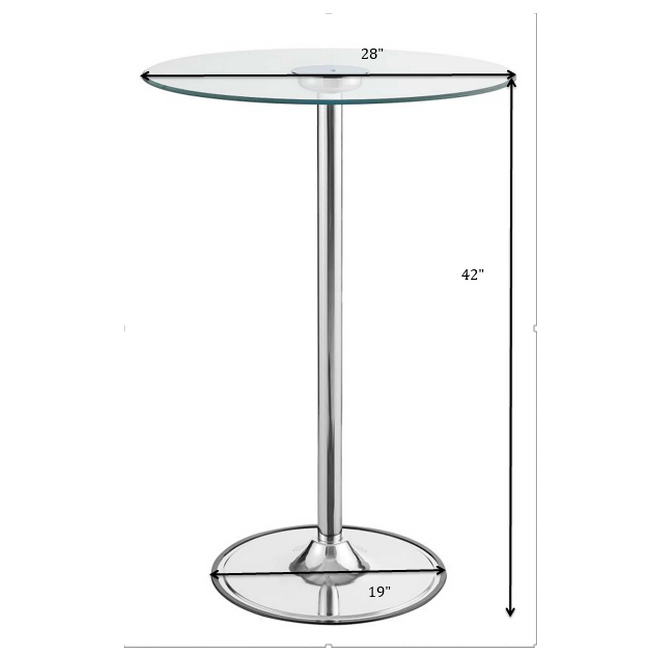 Thea Round 28-inch Glass Top LED Bistro Bar Table - Image 9