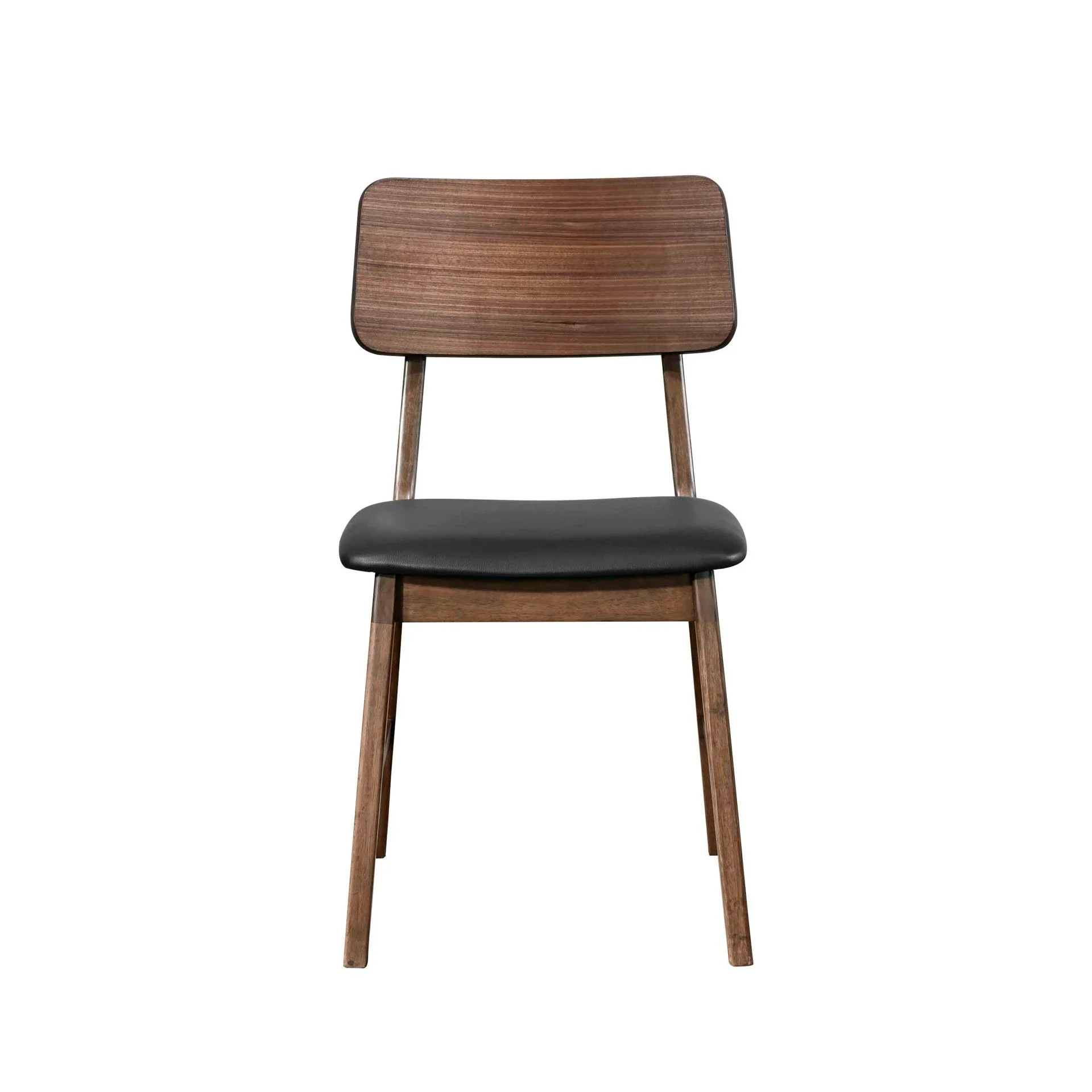 Thea - Wood Back Side Chair With Black Seat (Set of 2) - Walnut - Image 8