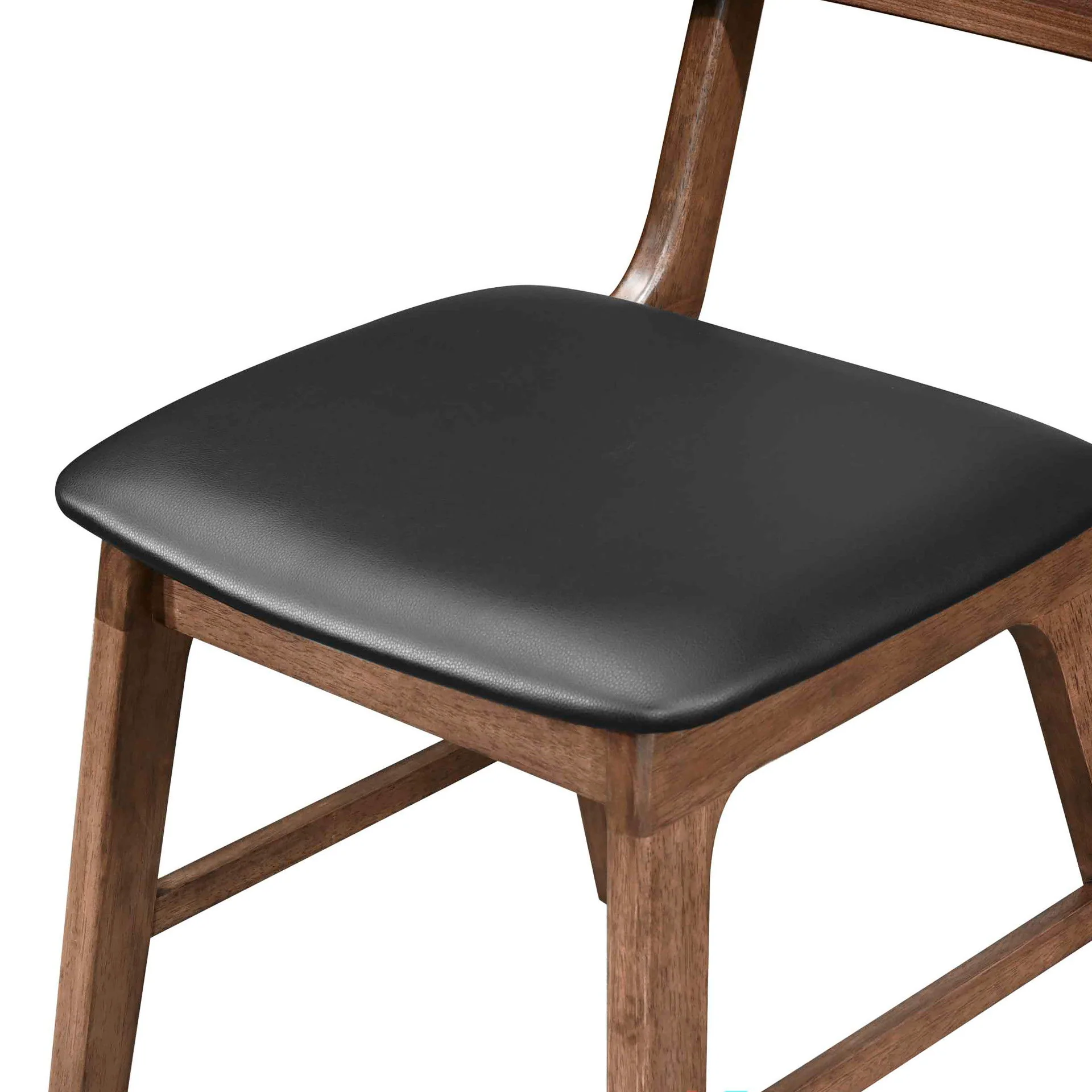 Thea - Wood Back Side Chair With Black Seat (Set of 2) - Walnut - Image 9