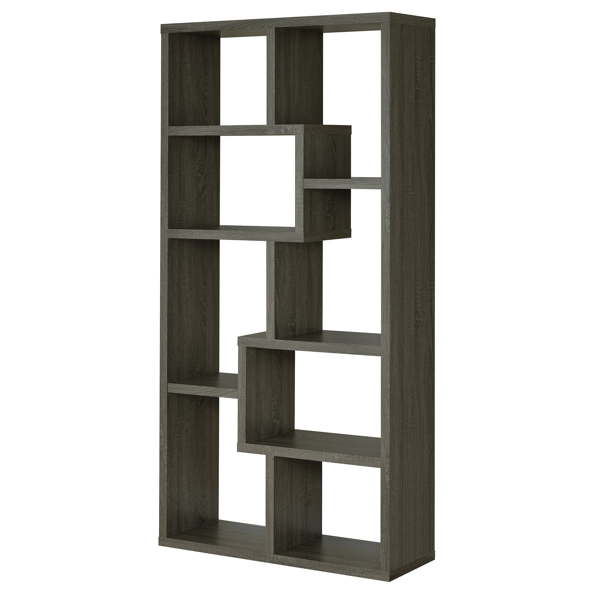 Theo 71-Inch 6-Shelf Bookshelf in Weathered Grey - Image 9