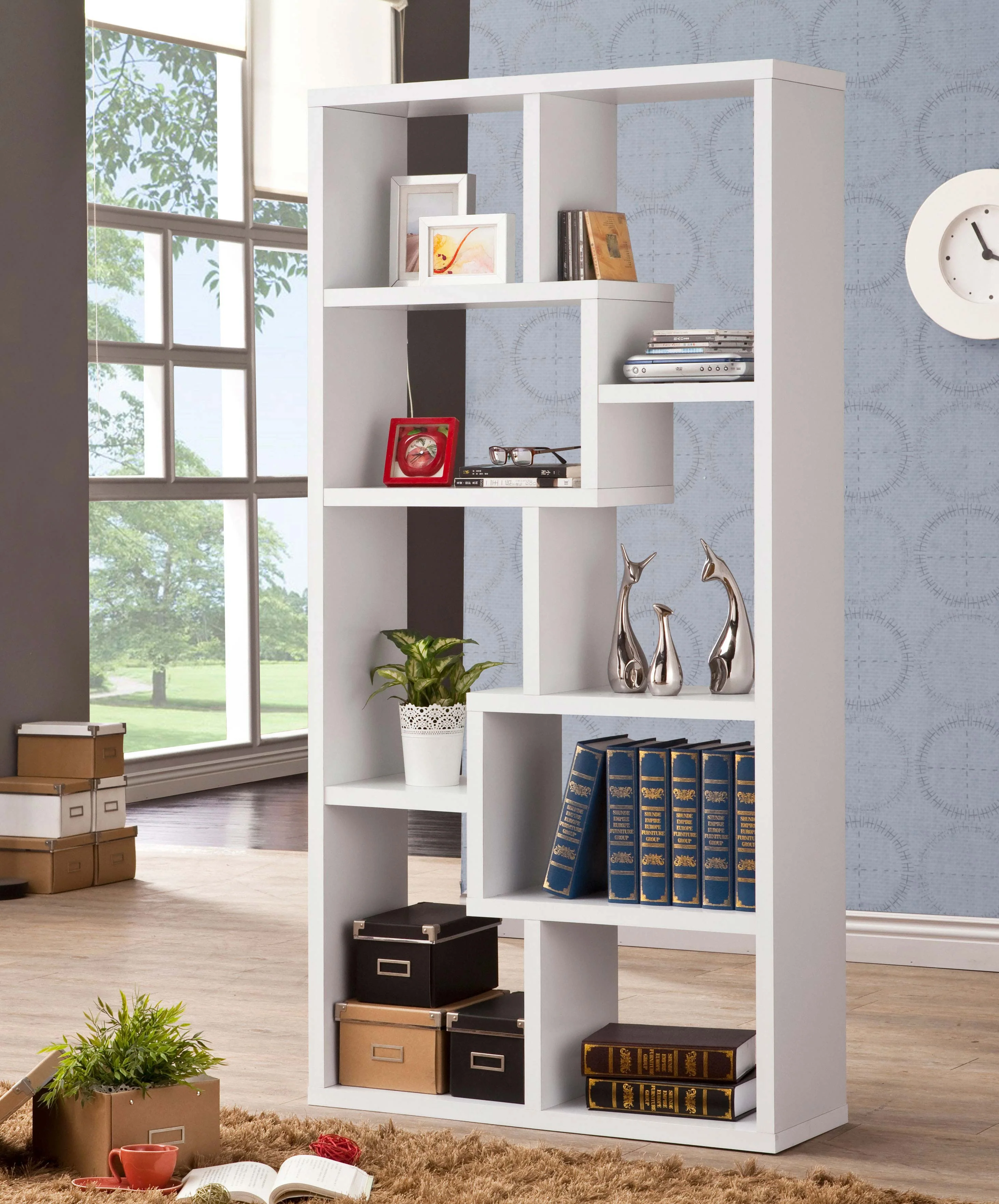 Theo 71-Inch 6-Shelf Bookshelf in White - Image 3