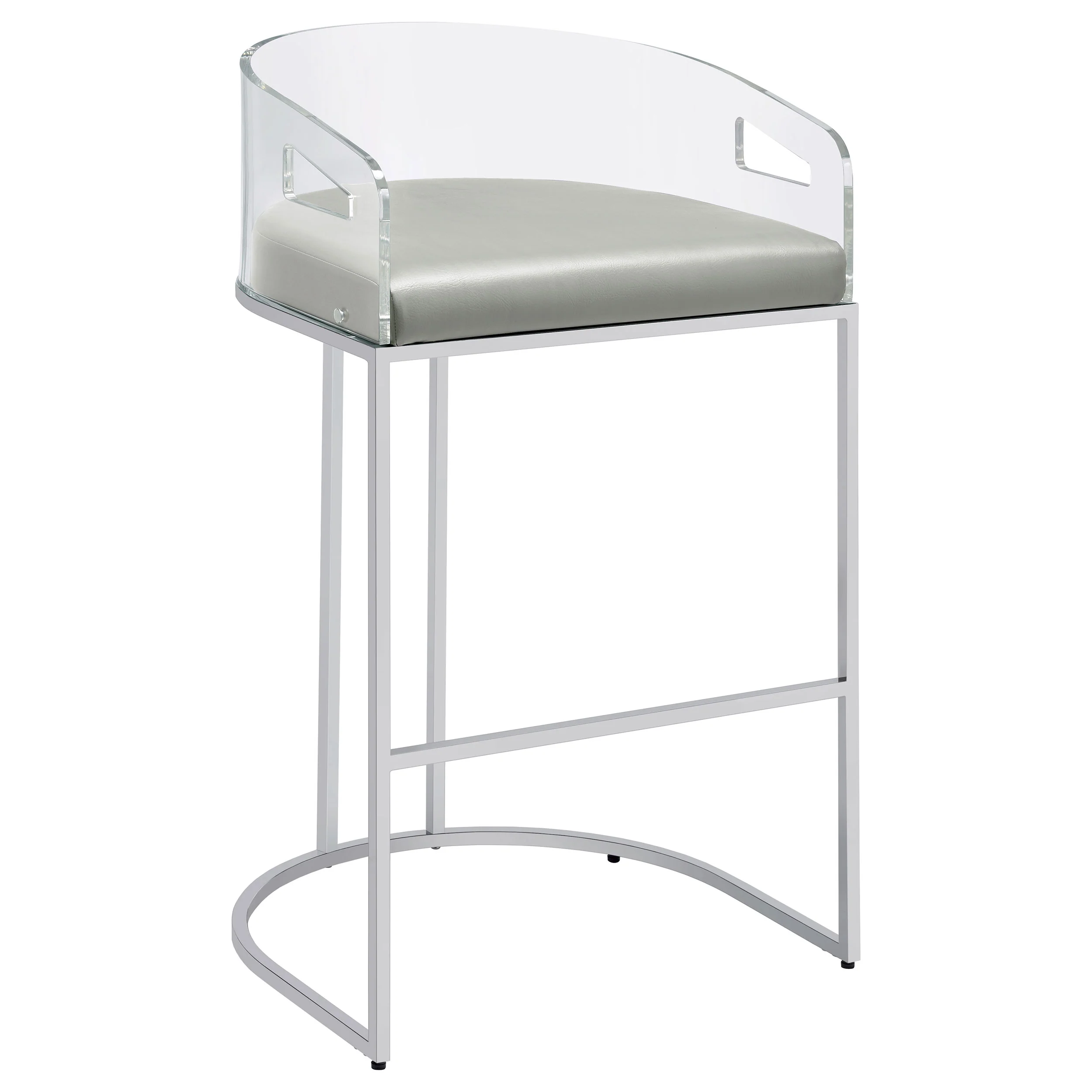 Thermosolis Clear Acrylic Bar Chair Chrome (Set of 2) - Image 5