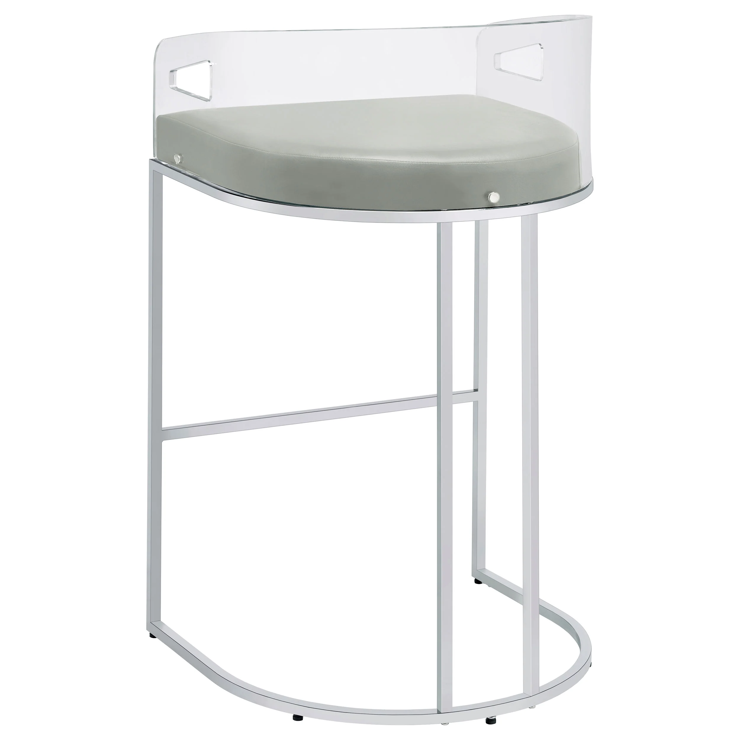 Thermosolis Clear Acrylic Bar Chair Chrome (Set of 2) - Image 9