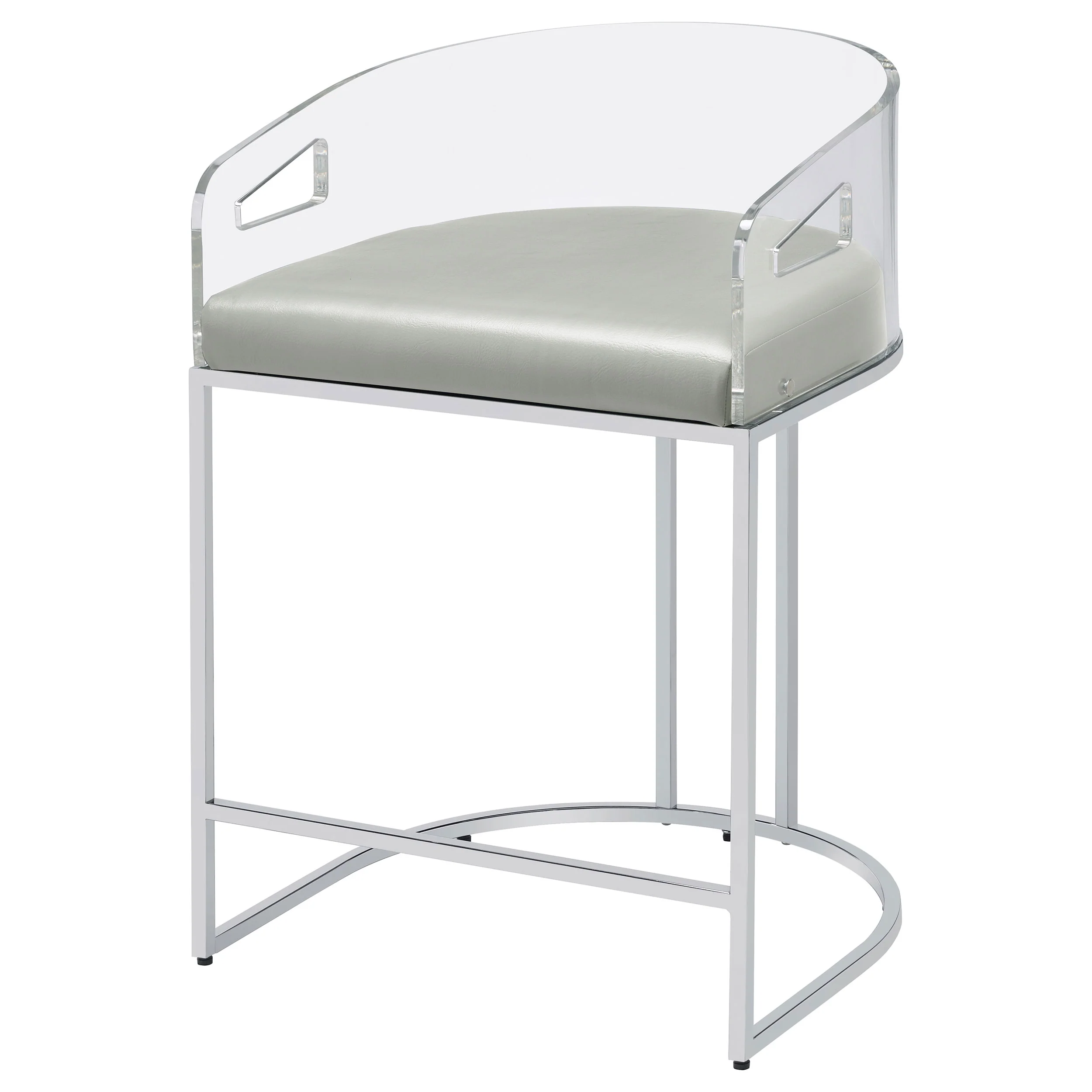 Thermosolis Clear Acrylic Counter Chair Chrome - Set of 2 - Image 2