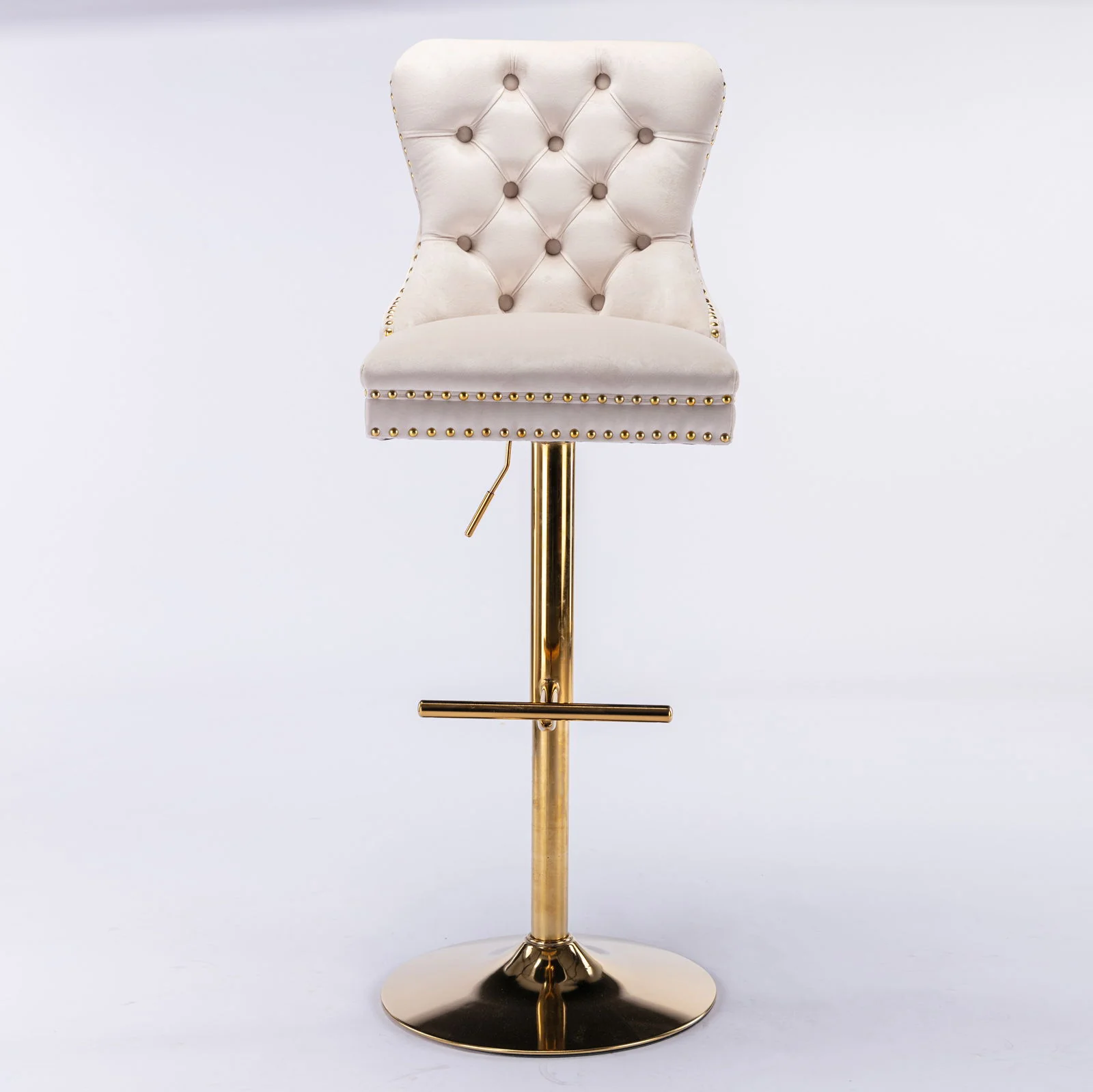 Thick Swivel Barstools Adjusatble Seat Height From 25-33", Modern Upholstered Bar Stools With Backs Comfortable Tufted For Home Pub And Kitchen Island (Set of 2) - Image 21