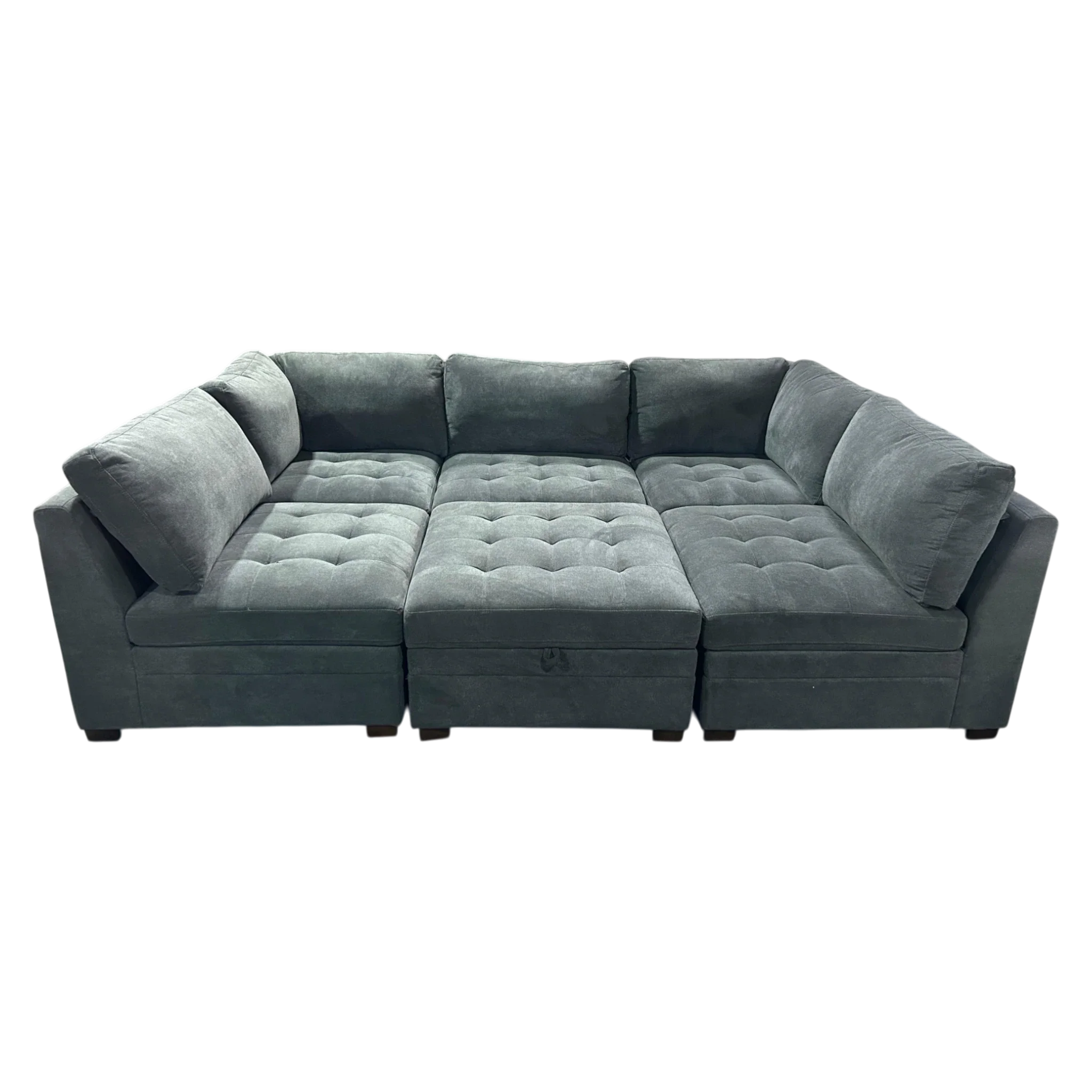 Thomasville Tisdale Modular Sectional 6-piece Dark Gray with Storage Ottoman - Image 2