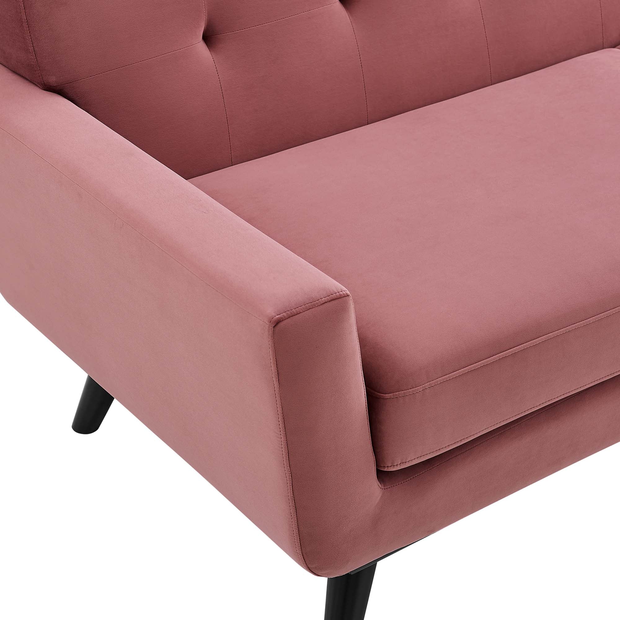 Three-Button Tufted Performance Velvet Sofa with Splayed Legs - Image 17