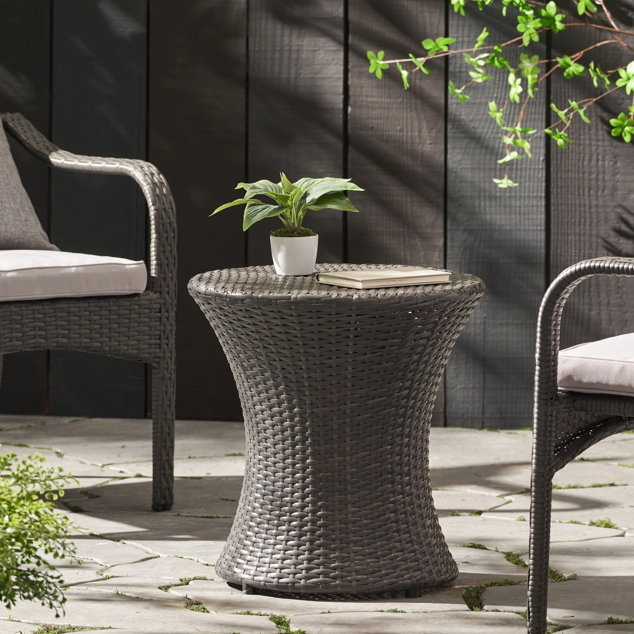 Thrive - Hourglass Rattan Table With No Glass Top - Image 2