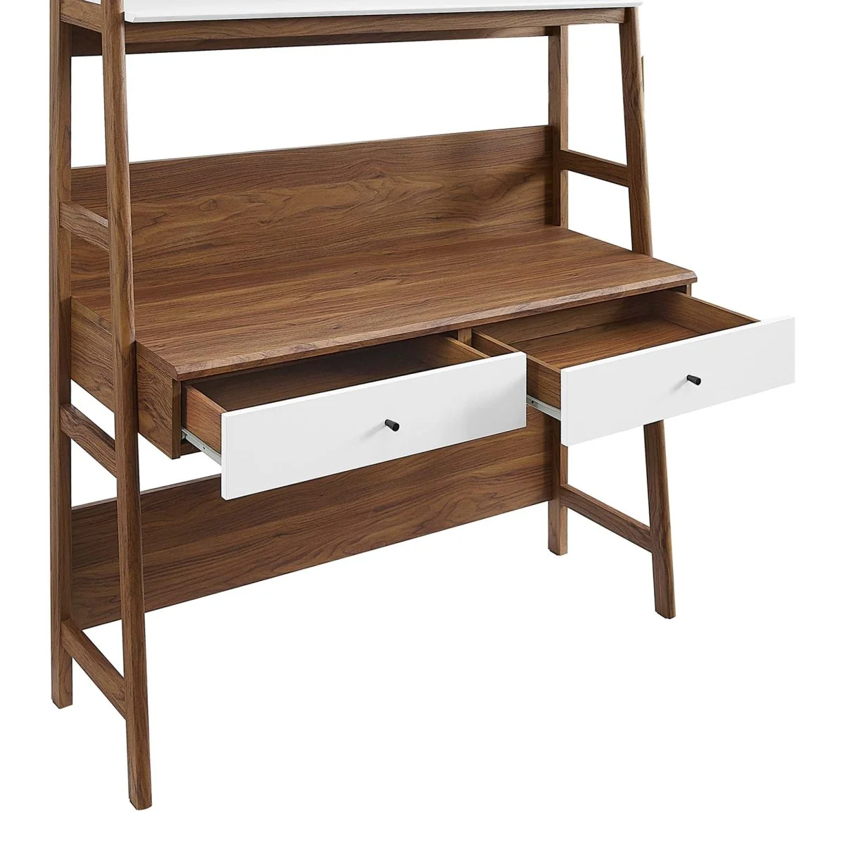 Tiered Office Desk with Bookshelf and Storage Drawers for Home and Office Workspace - Image 6