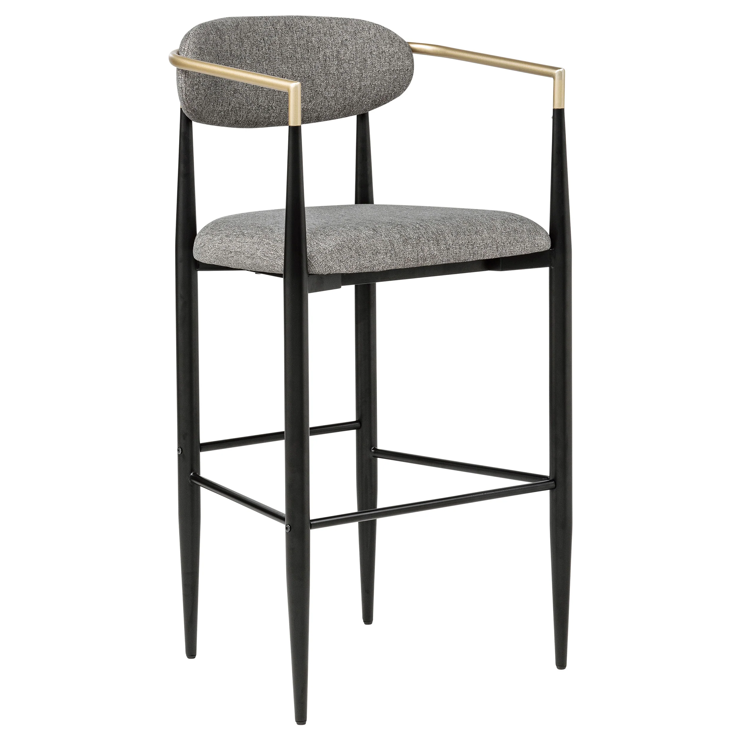 Tina Fabric Upholstered Bar Chair Dark Grey (Set of 2) - Image 4