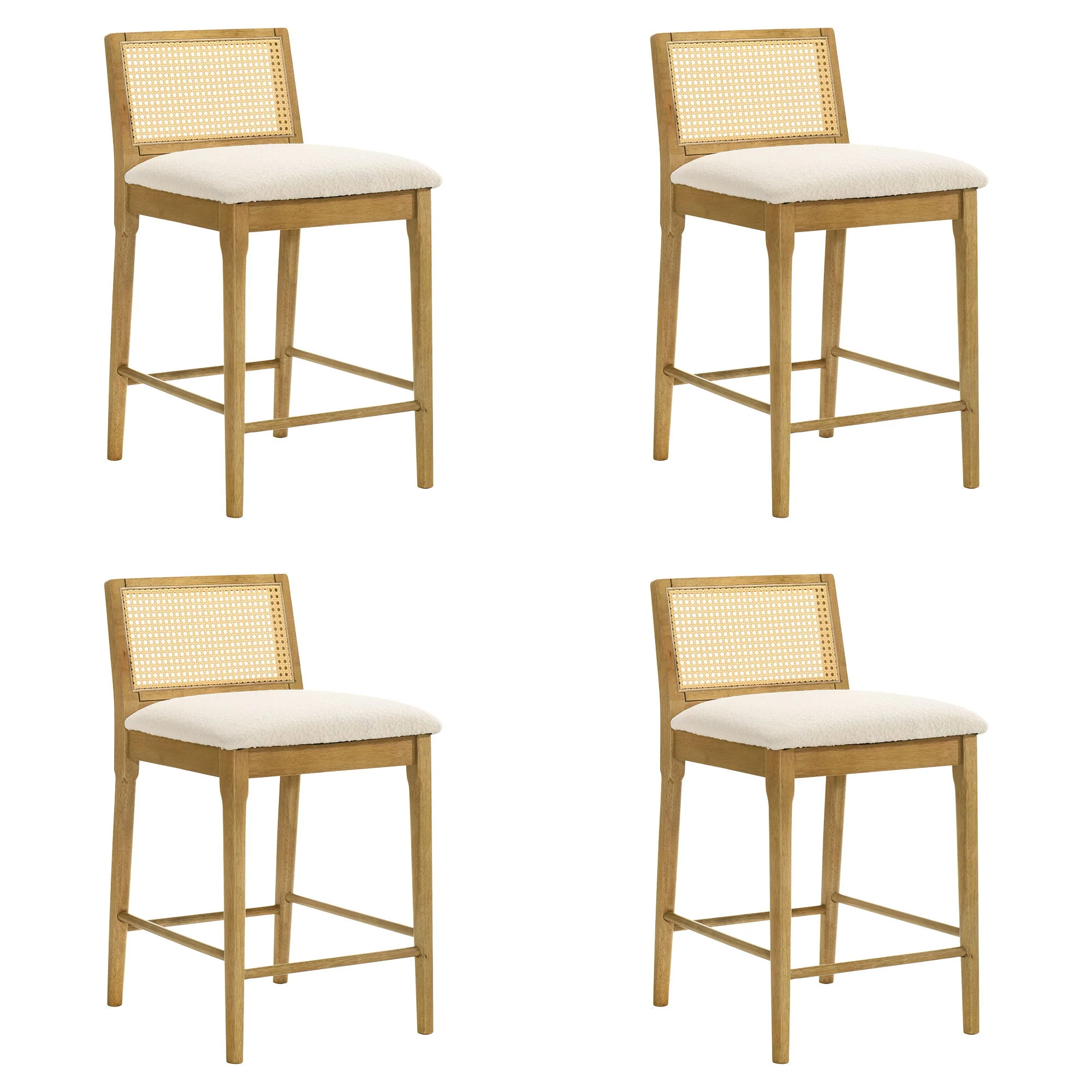 Tobias - Coastal Modern Wood Counter Height Kitchen Bar Stool - Image 4