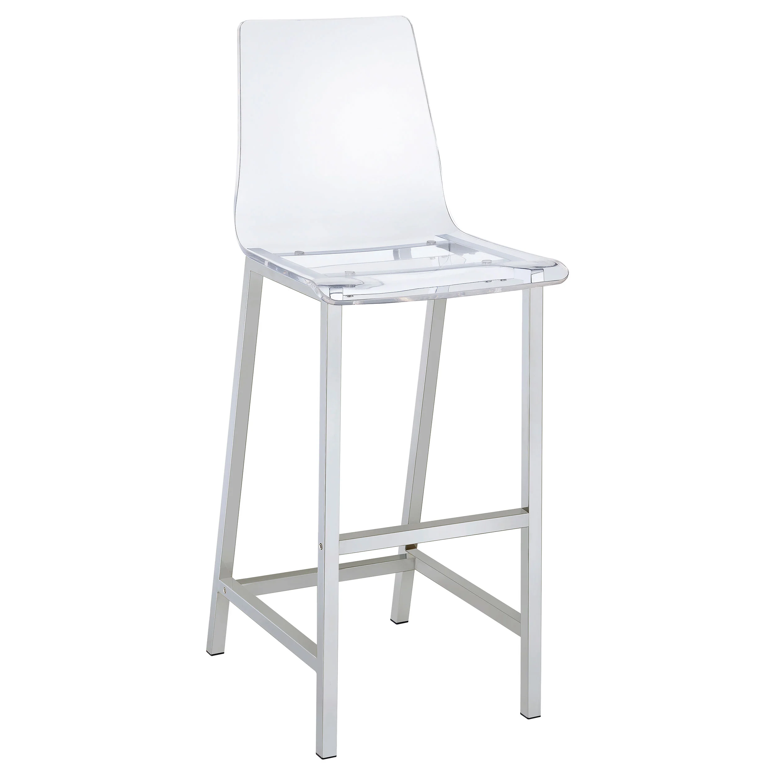 Tolbert 5-Piece Bar Set with Acrylic Chairs, Chrome - Image 3