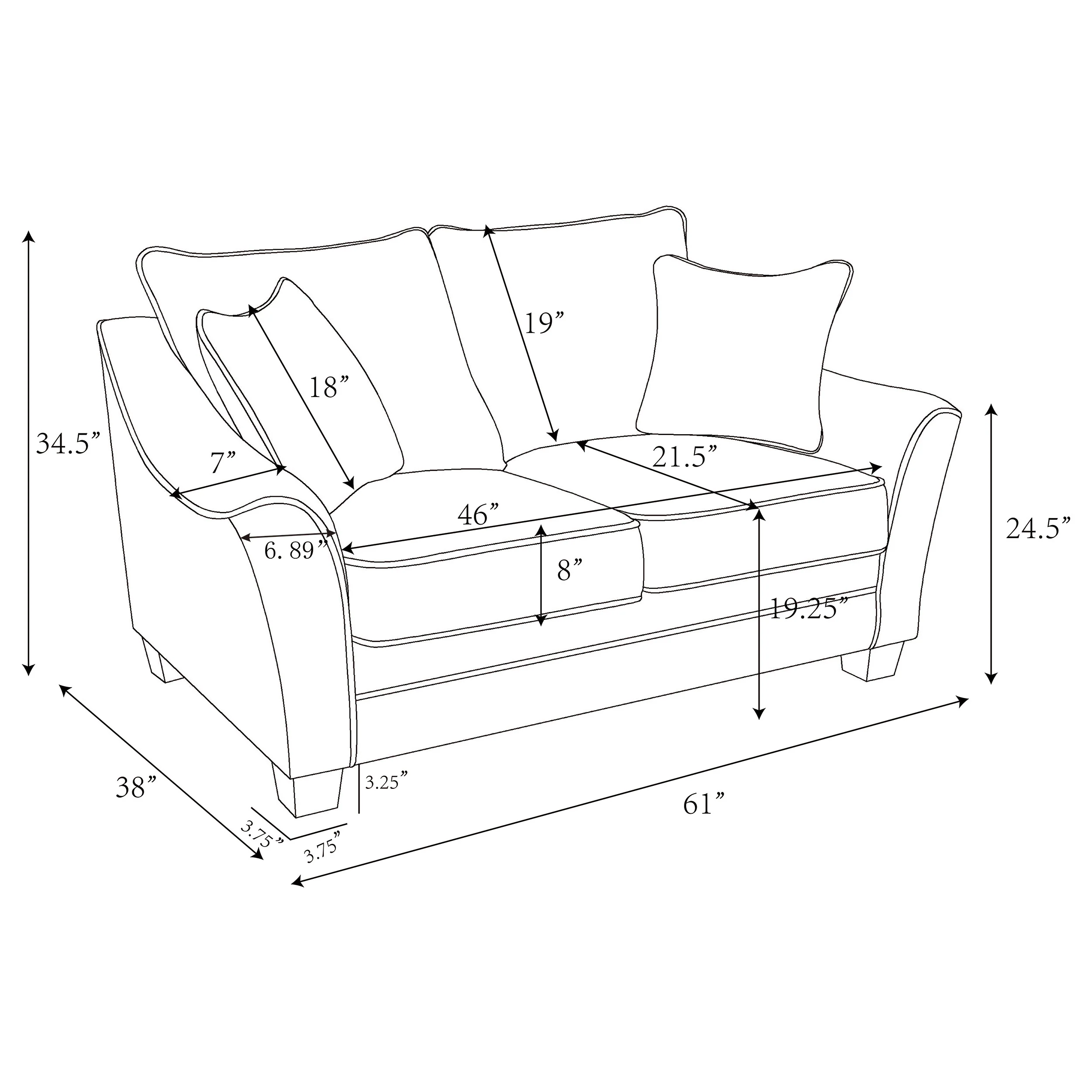 Tomkins Boucle Upholstered Loveseat Light Grey - Image 11
