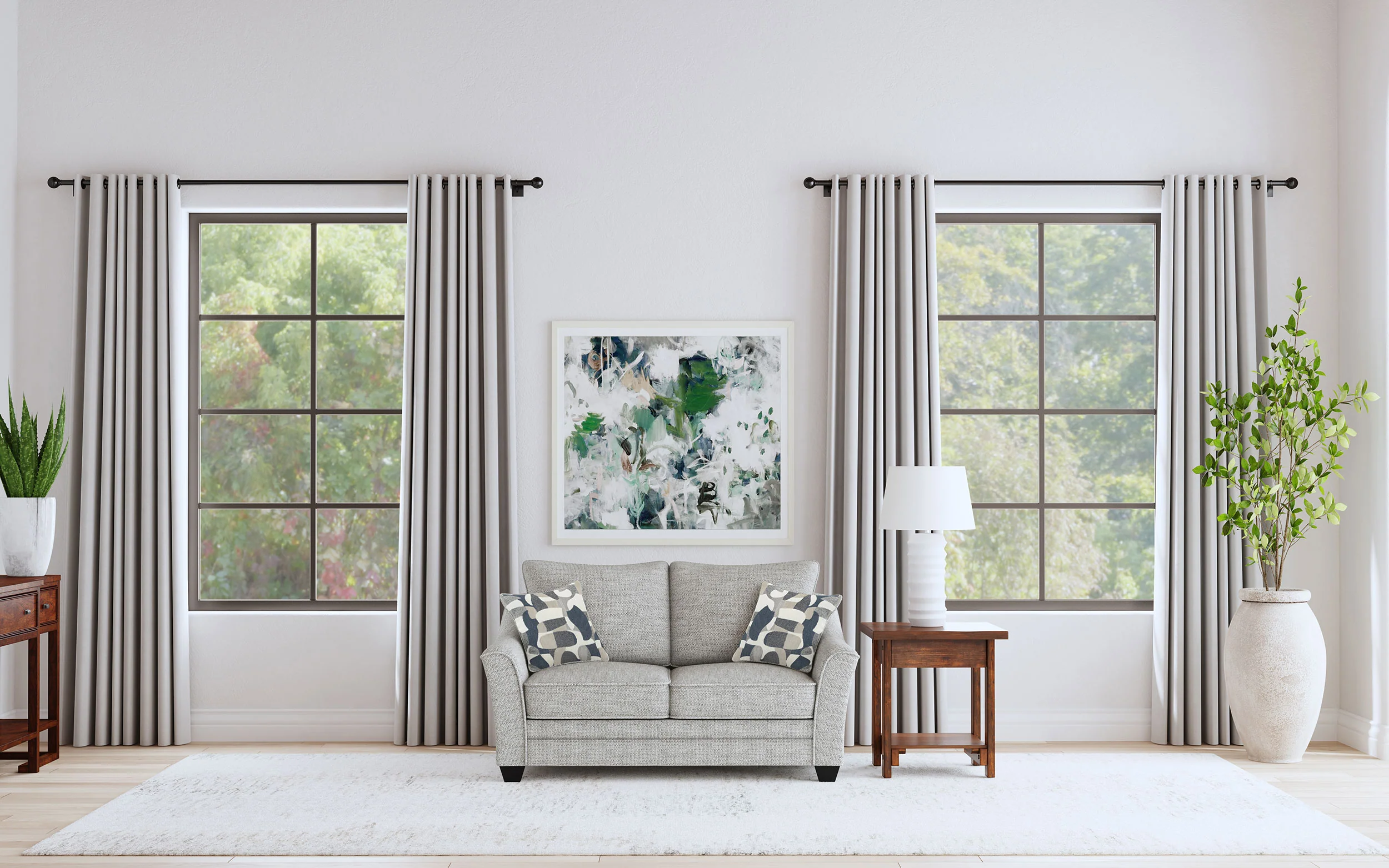 Tomkins Boucle Upholstered Loveseat Light Grey - Image 5