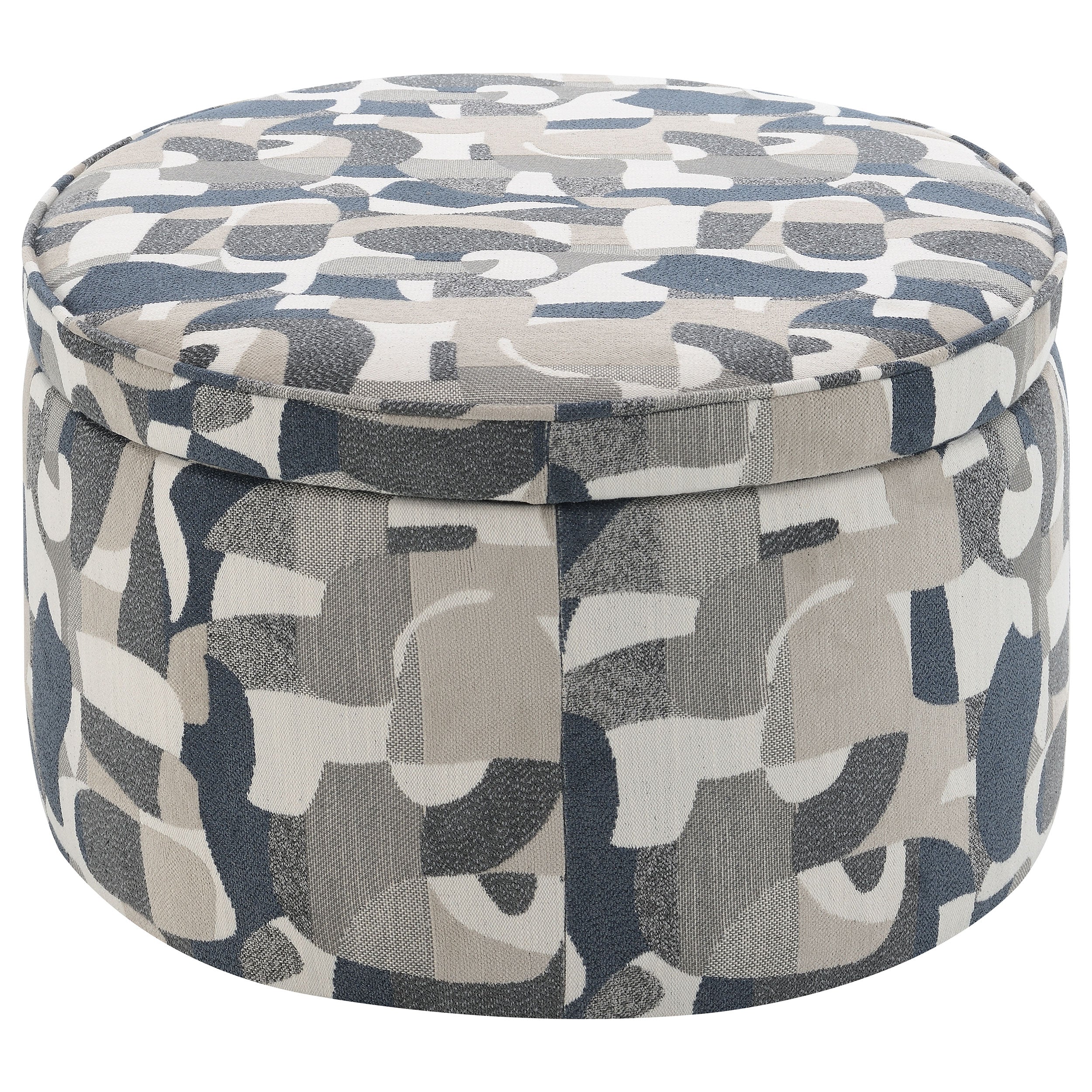 Tomkins Oval Upholstered Storage Ottoman, Indigo Blue - Image 7