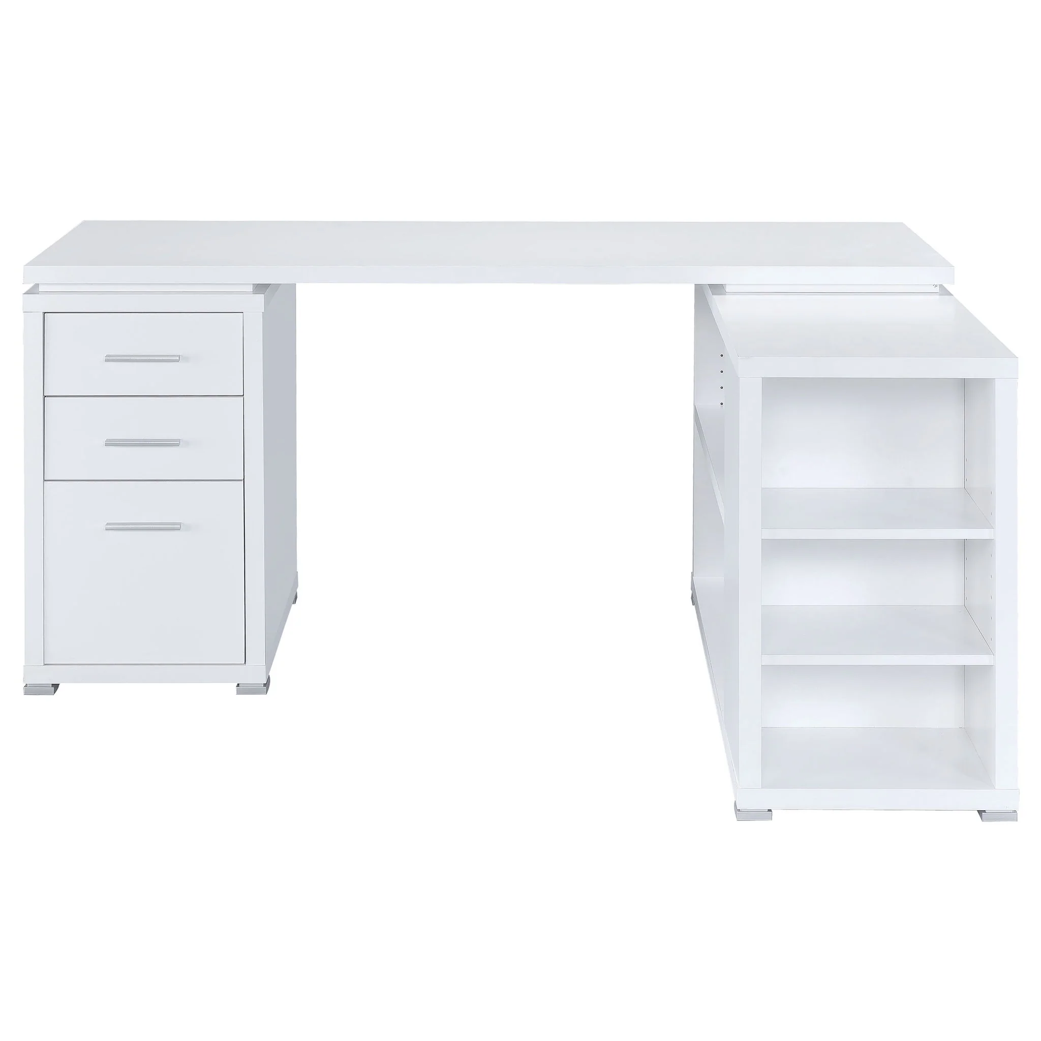 Tona - L-Shape Computer Desk With 3 Drawers And 5 Shelves - Image 25