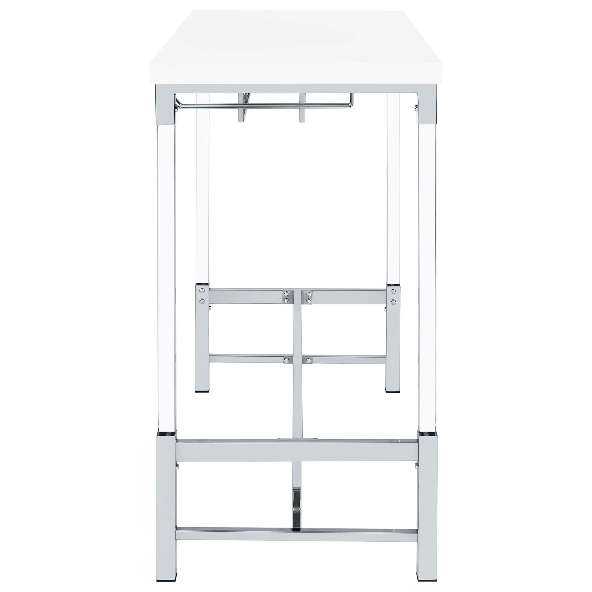 Tonneson - Bar Table With Trestle Base And Wine Storage - White - Image 7
