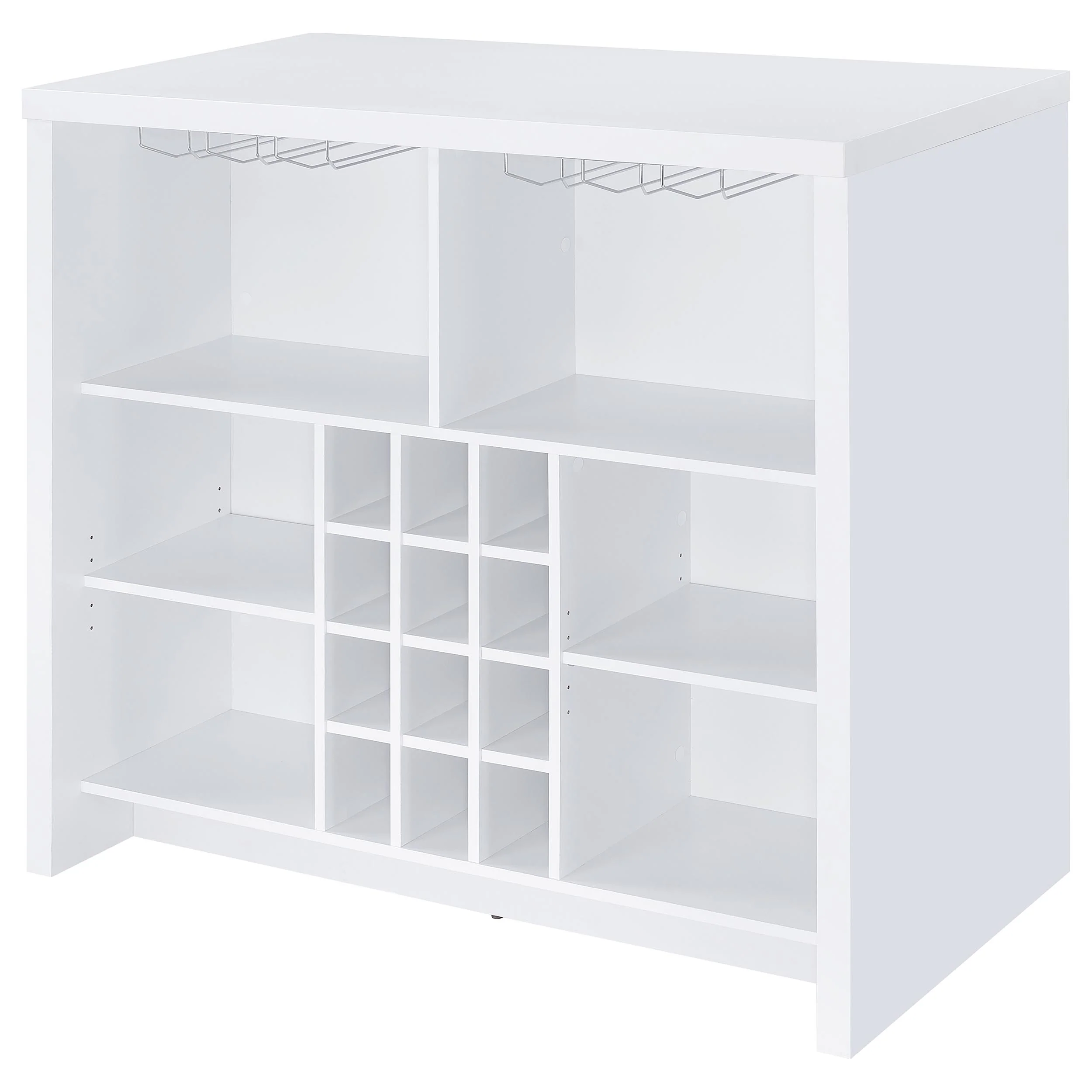 Topanga Engineered Wood Freestanding Home Bar, White - Image 10