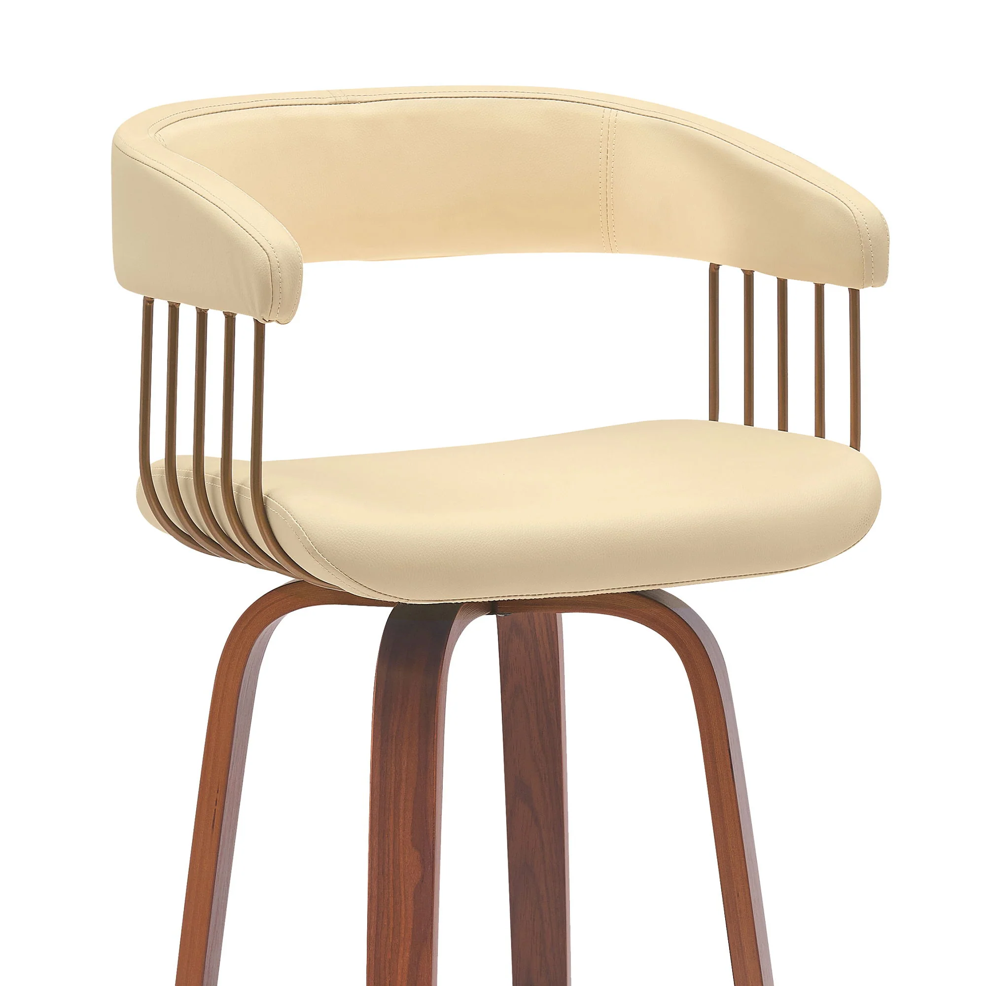 Topanga - Swivel Walnut Wood Stool - Image 28
