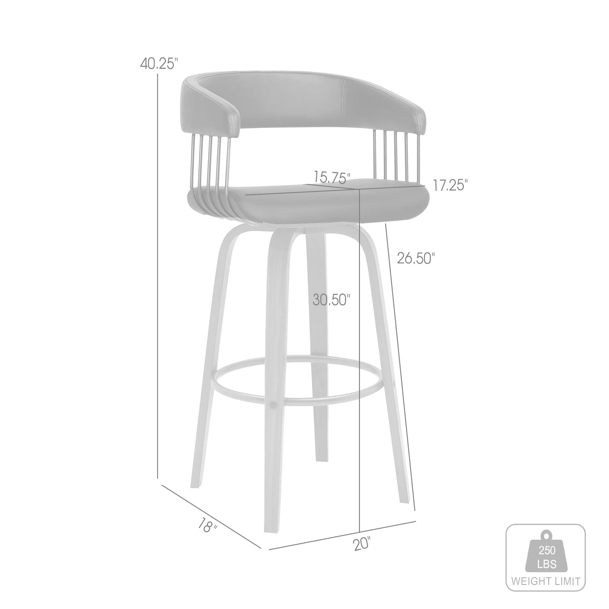 Topanga - Swivel Walnut Wood Stool - Image 6