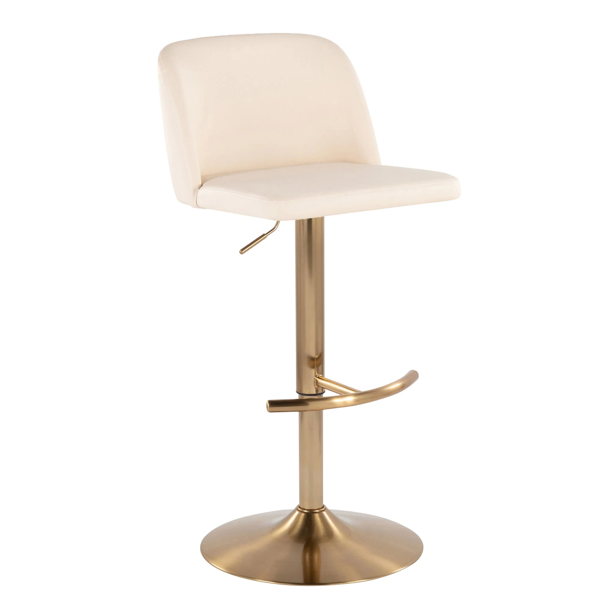 Toriano - Contemporary Adjustable Barstool With Swivel With Rounded T Footrest (Set of 2) - Image 10