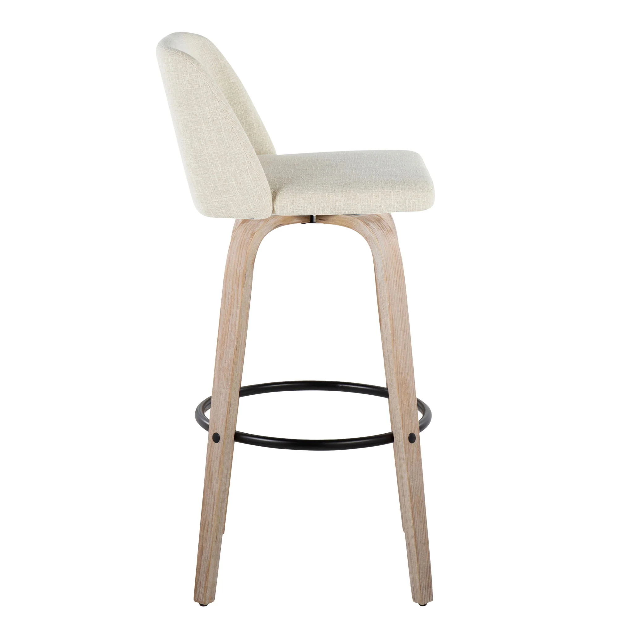Toriano - Contemporary Fixed Height Barstool Swivel And Round Footrest (Set of 2) - Image 10