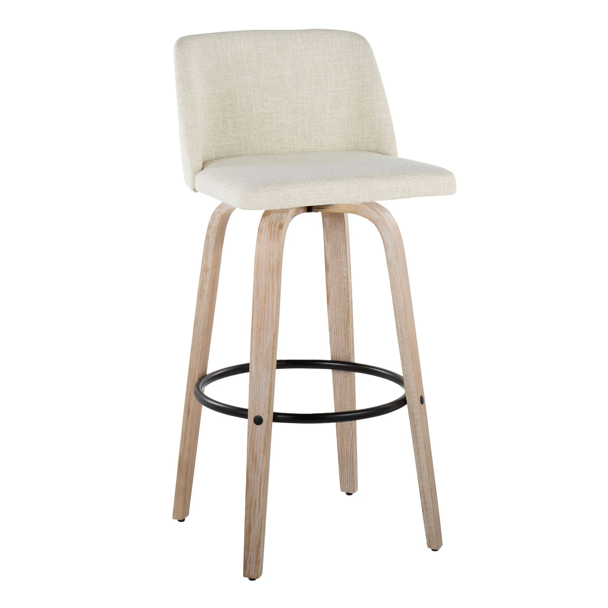 Toriano - Contemporary Fixed Height Barstool Swivel And Round Footrest (Set of 2) - Image 15