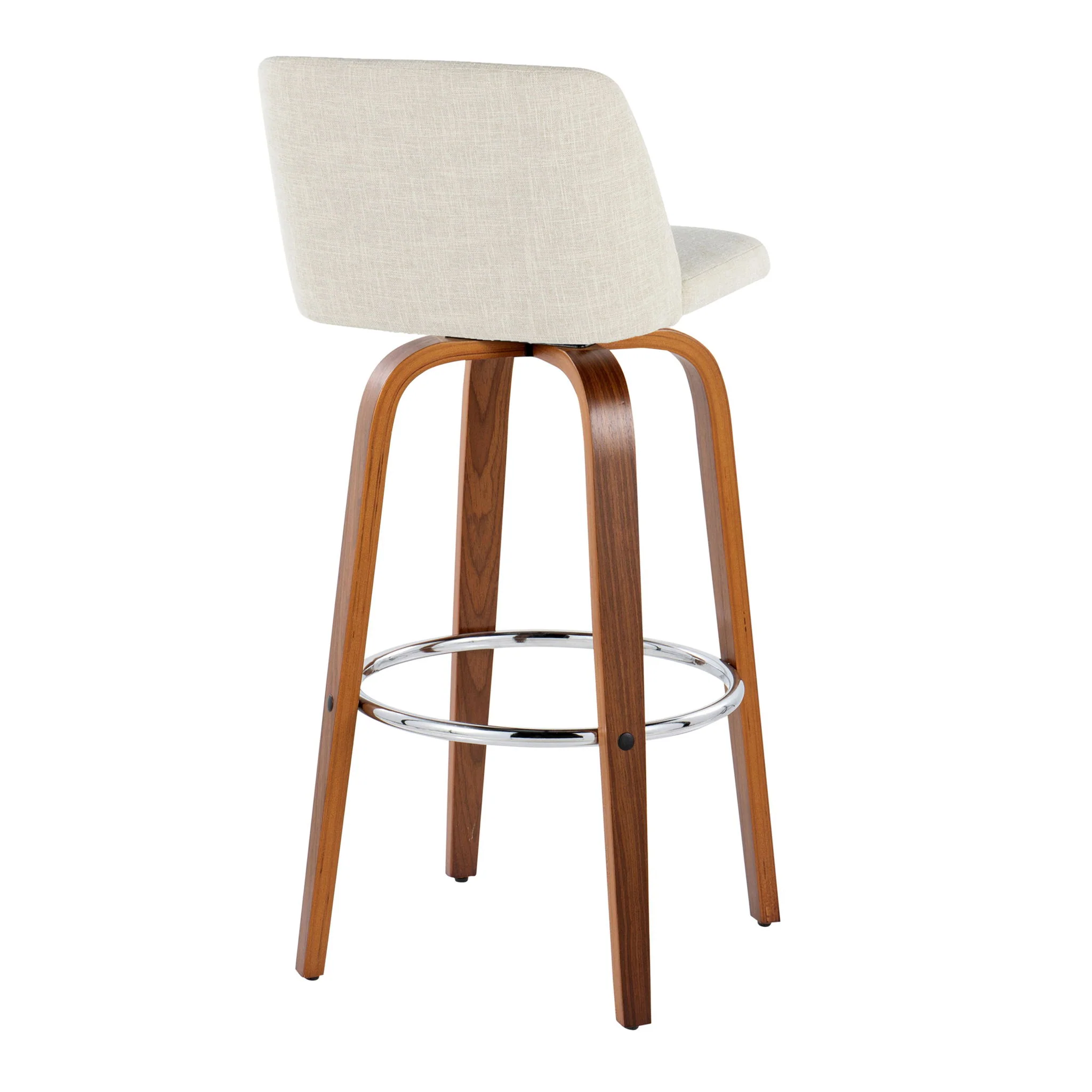 Toriano - Contemporary, Fixed Height Barstool Swivel & Round Footrest (Set of 2) - Image 4