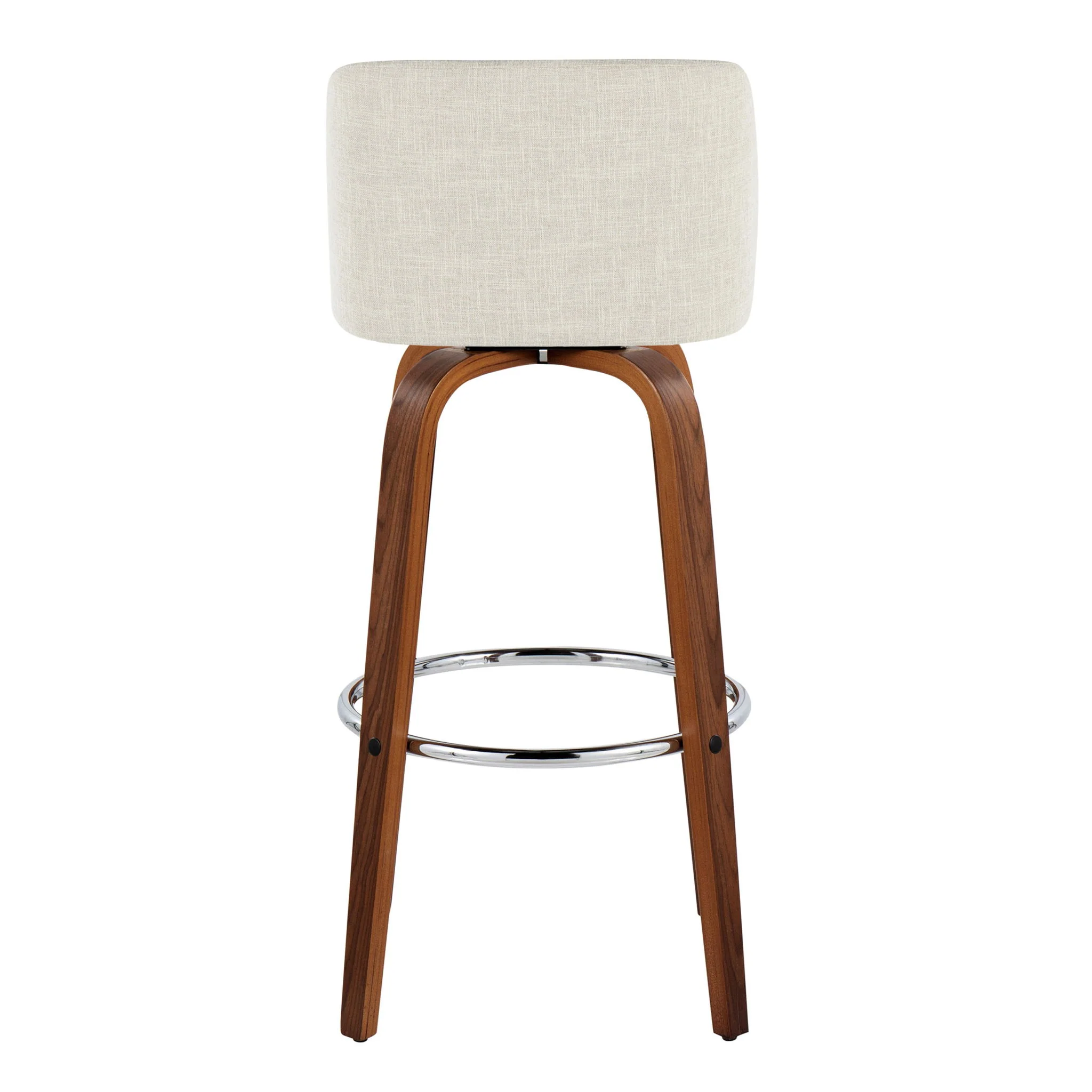 Toriano - Contemporary, Fixed Height Barstool Swivel & Round Footrest (Set of 2) - Image 7