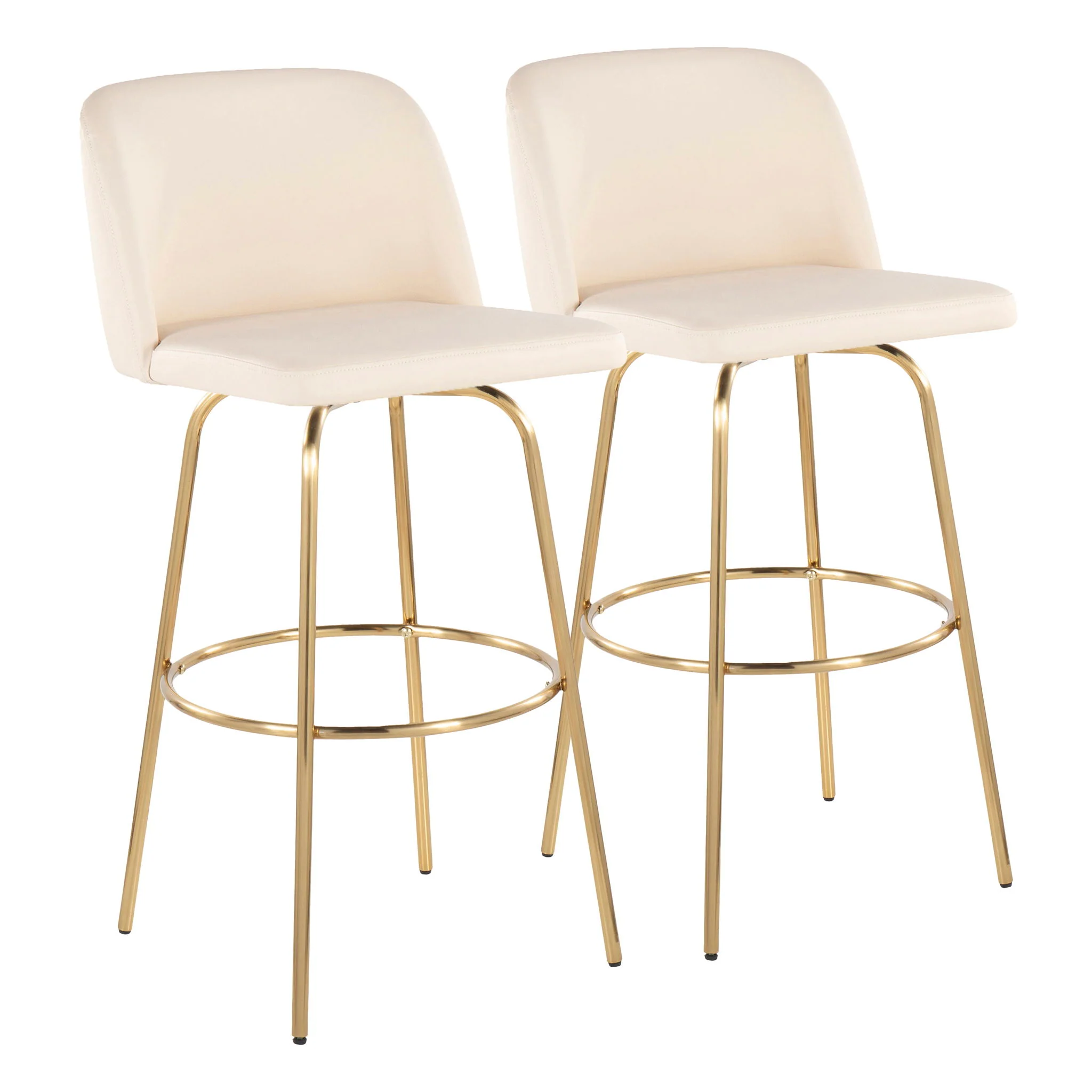 Toriano - Contemporary Fixed Height Barstool With Swivel And Round Footrest (Set of 2) - Image 2