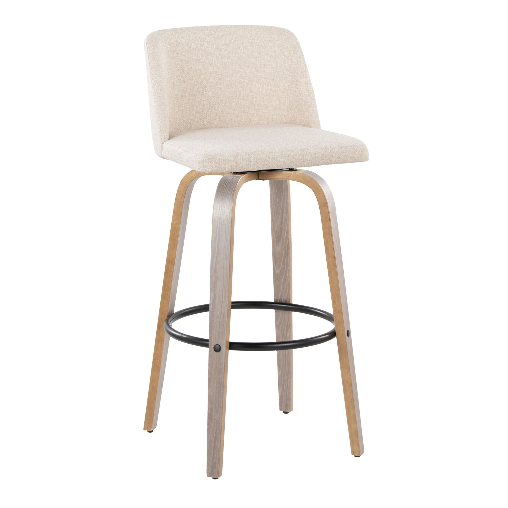 Toriano - Contemporary Fixed Height Barstool With Swivel With Round Footrest Comfort And Style (Set of 2) - Image 10