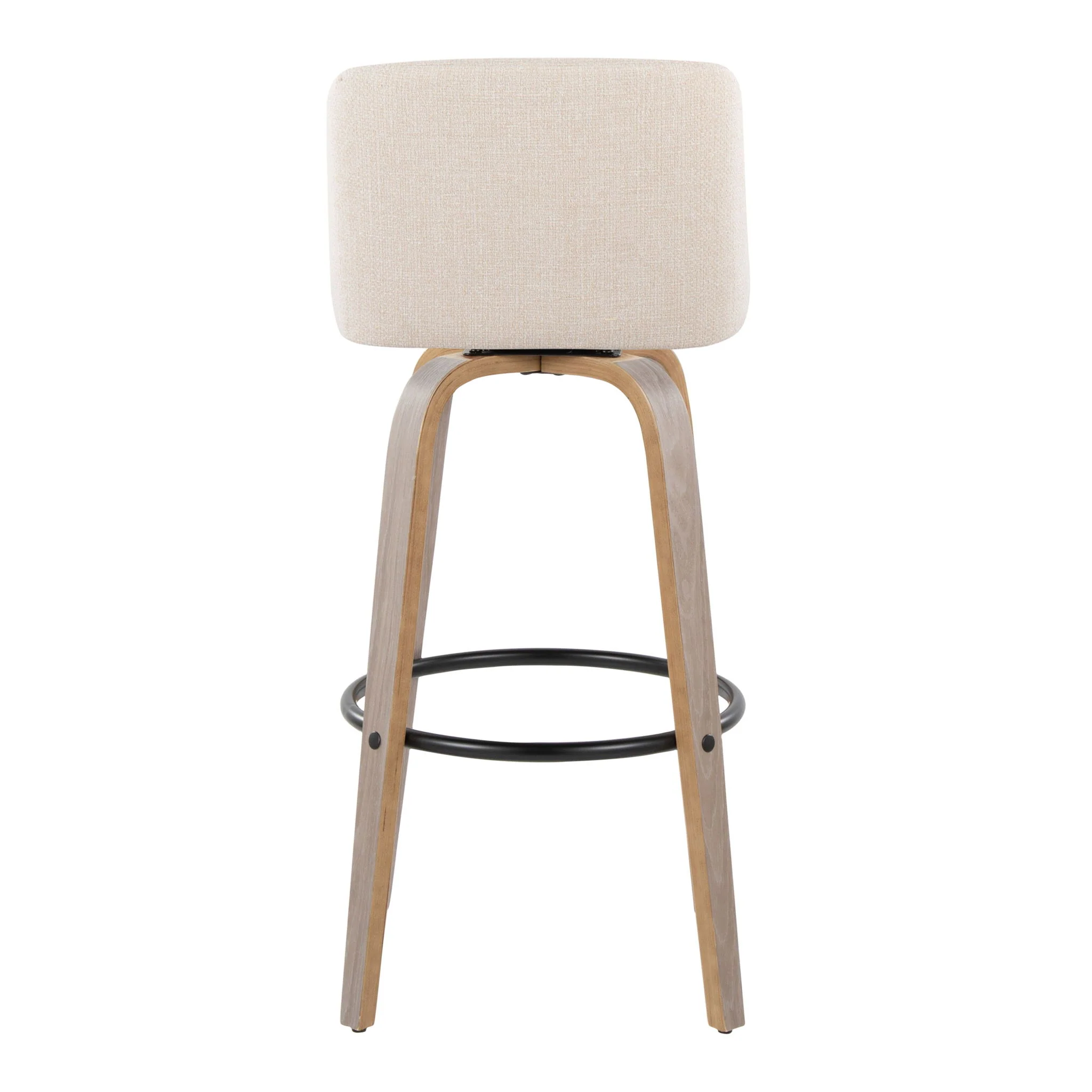 Toriano - Contemporary Fixed Height Barstool With Swivel With Round Footrest Comfort And Style (Set of 2) - Image 4