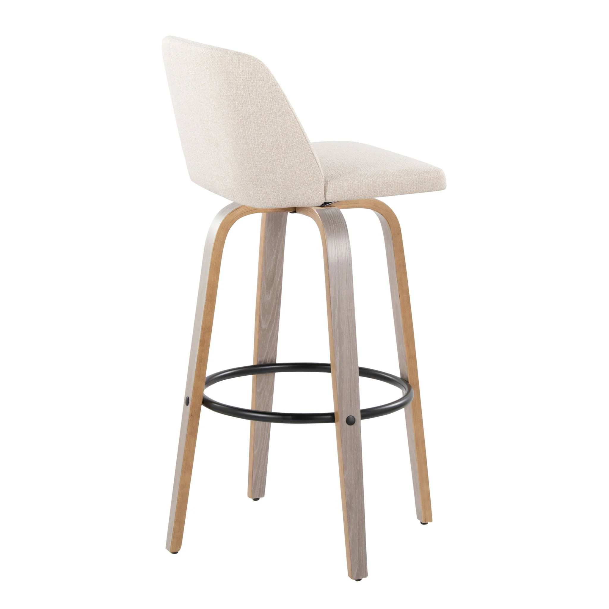 Toriano - Contemporary Fixed Height Barstool With Swivel With Round Footrest Comfort And Style (Set of 2) - Image 5