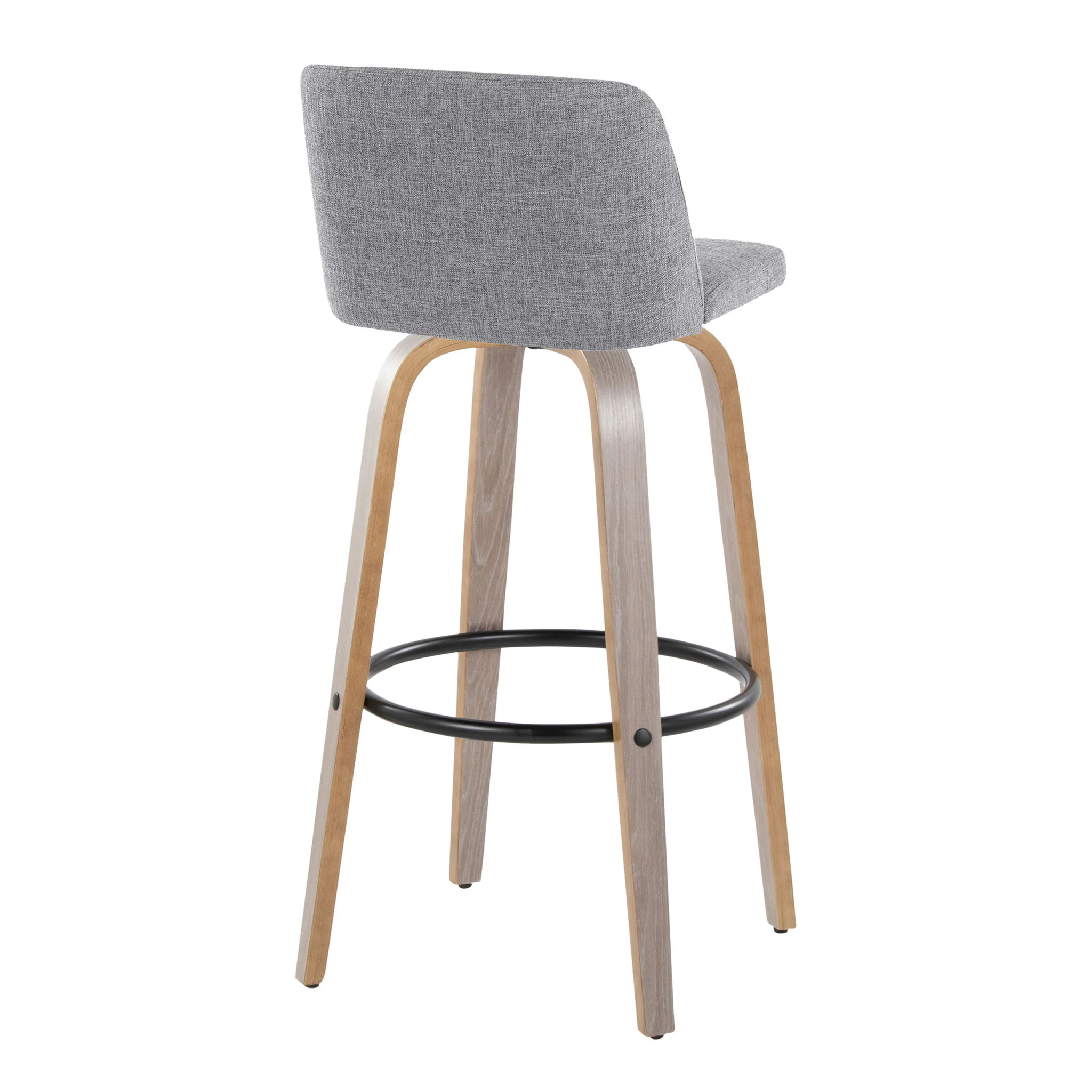 Toriano - Contemporary Fixed Height Barstool With Swivel With Round Footrest Comfort And Style (Set of 2) - Image 7