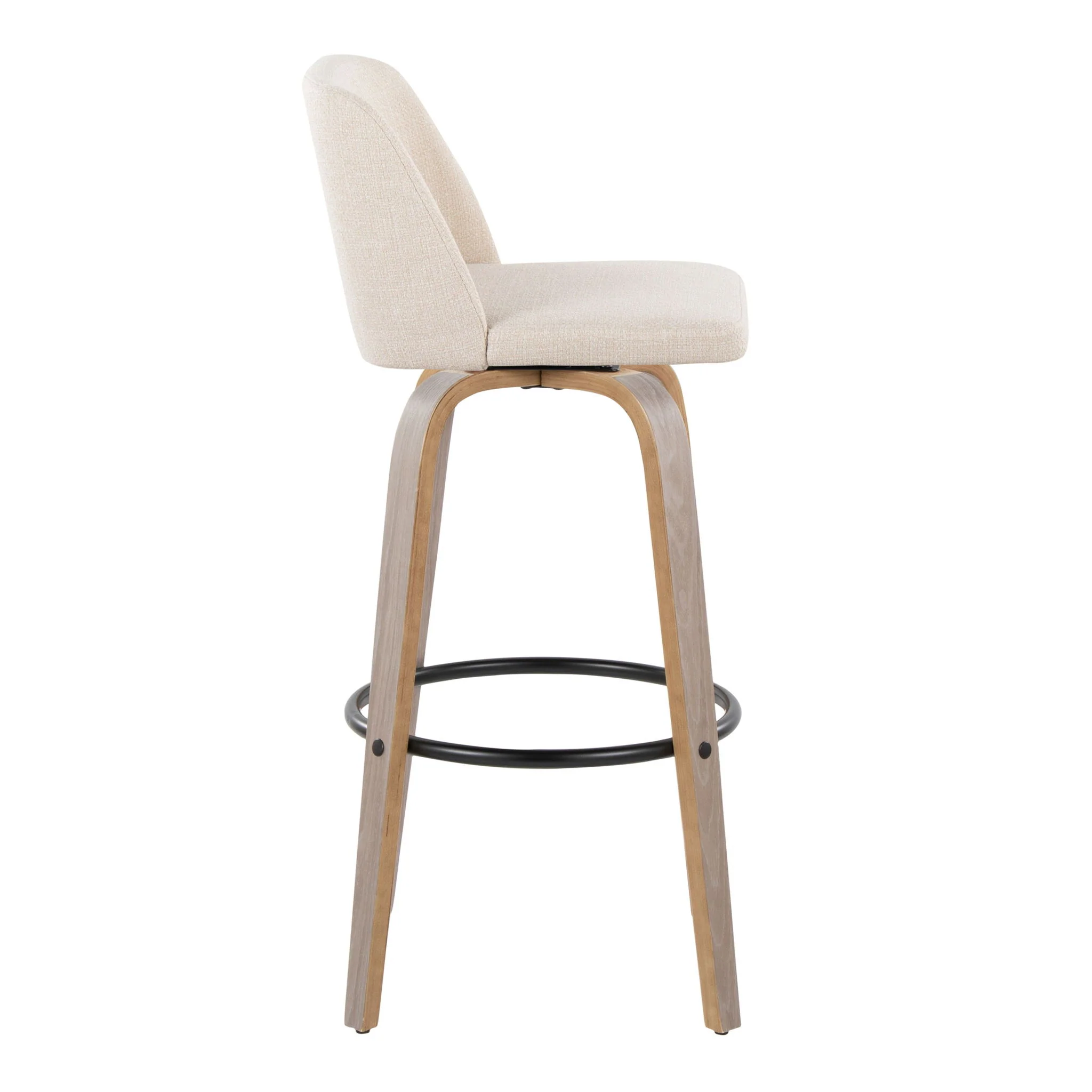 Toriano - Contemporary Fixed Height Barstool With Swivel With Round Footrest Comfort And Style (Set of 2) - Image 8